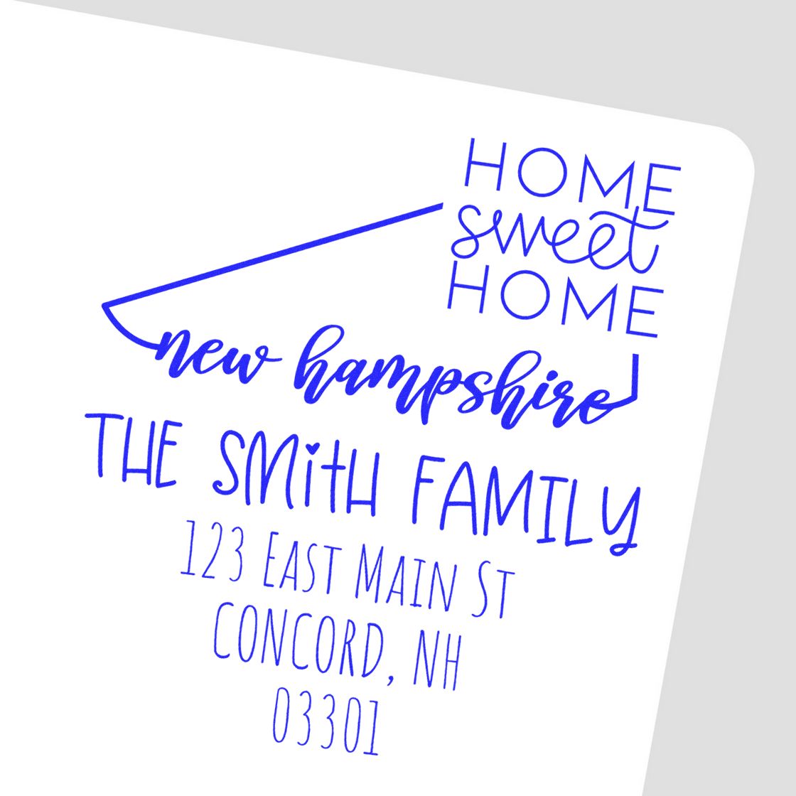 Self-Inking New Hampshire Home Sweet Home Customized Mailing Stamp - Engineer Seal Stamps