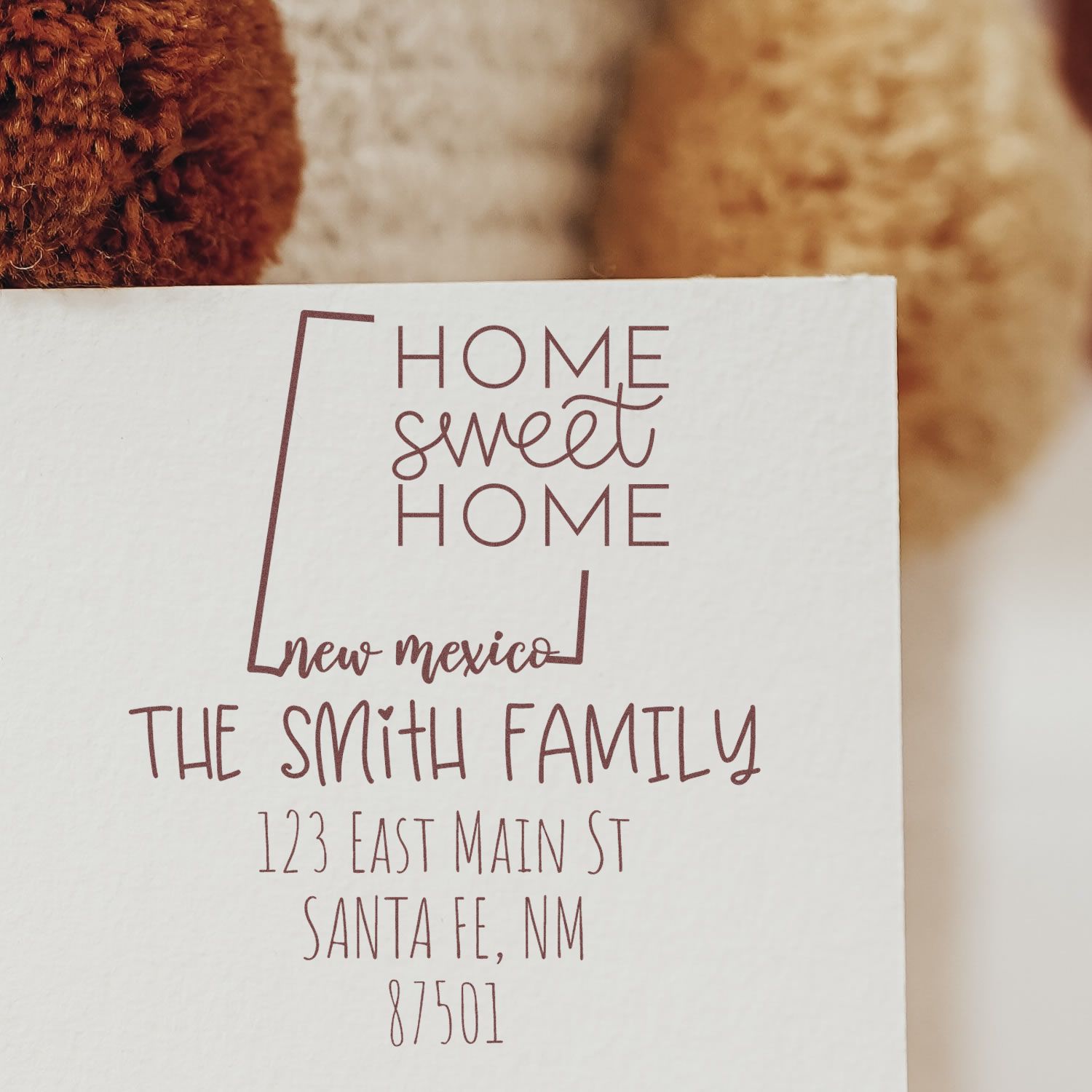 Wood Handle New Mexico Home Sweet Home Customized Return Address Stamp - Engineer Seal Stamps