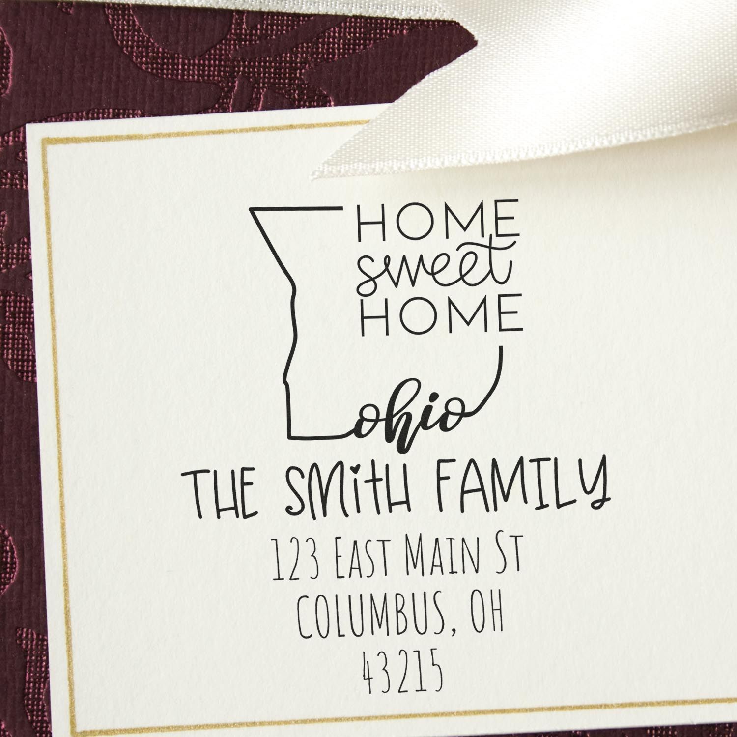 Slim Ohio Home Sweet Home Customized New Address Stamper - Engineer Seal Stamps