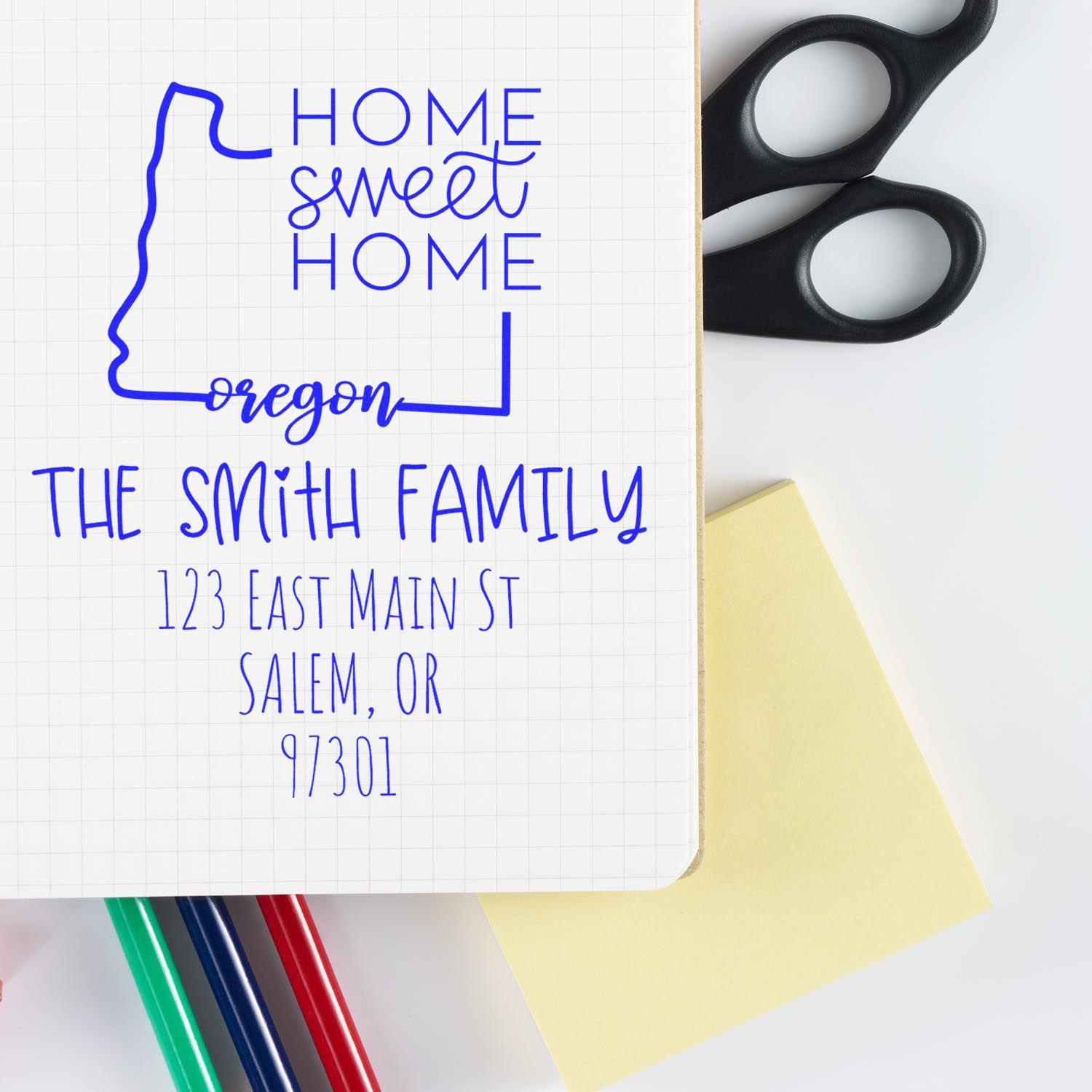 Self-Inking Oregon Home Sweet Home Customized Home Address Rubber Stamp - Engineer Seal Stamps