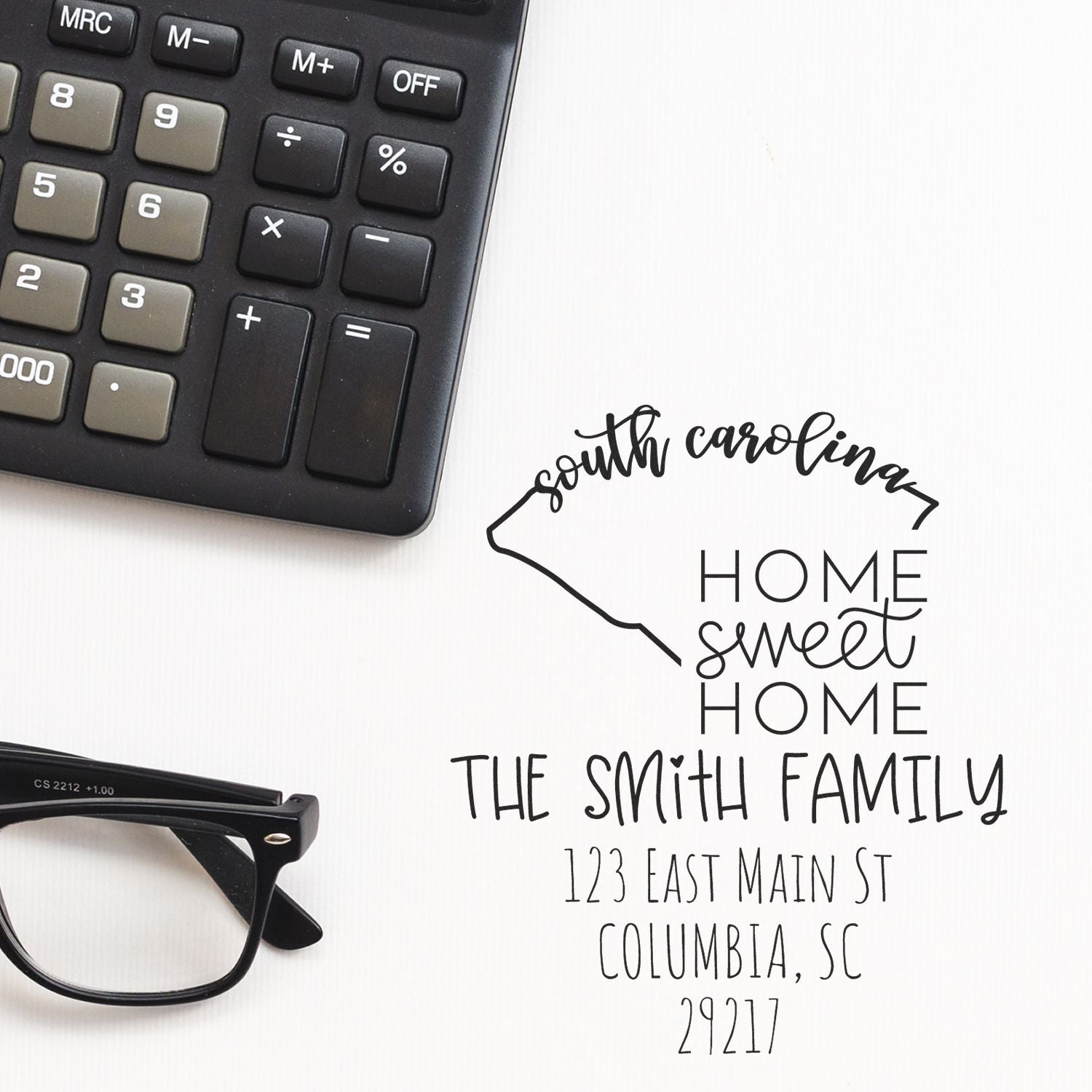 PSI Pre-Inked South Carolina Home Sweet Home Customized Mail Address Stamper - Engineer Seal Stamps