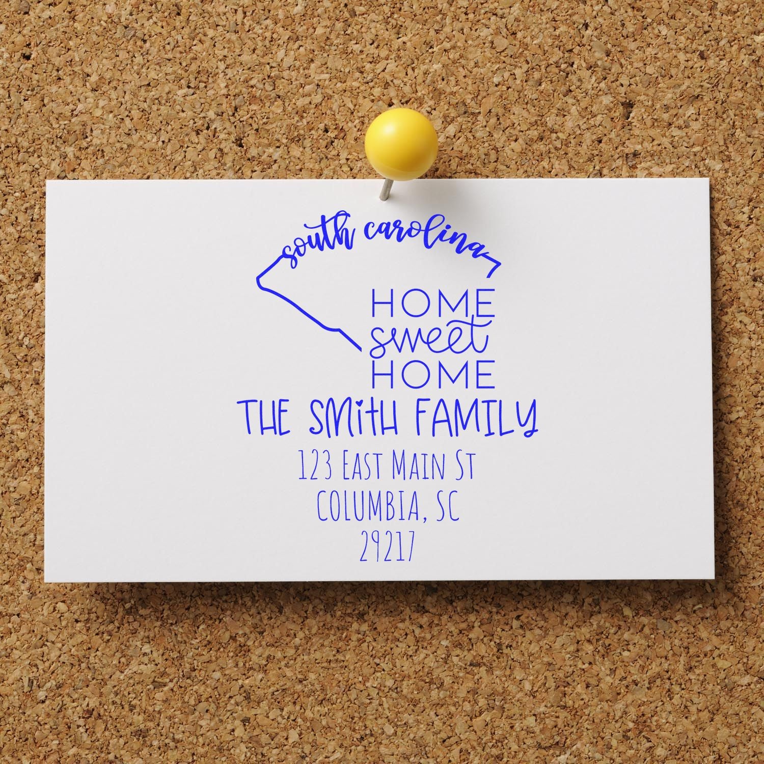 Slim South Carolina Home Sweet Home Customized Address Label Stamp - Engineer Seal Stamps