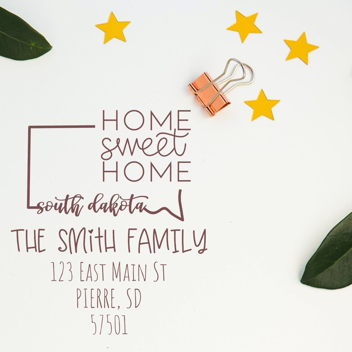 Self-Inking South Dakota Home Sweet Home Customized Address Return Stamp - Engineer Seal Stamps
