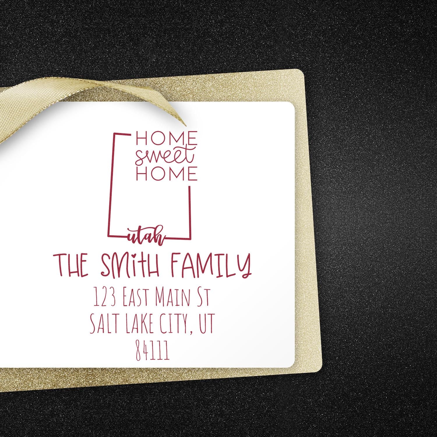 Slim Utah Home Sweet Home Customizable Address Stamper - Engineer Seal Stamps