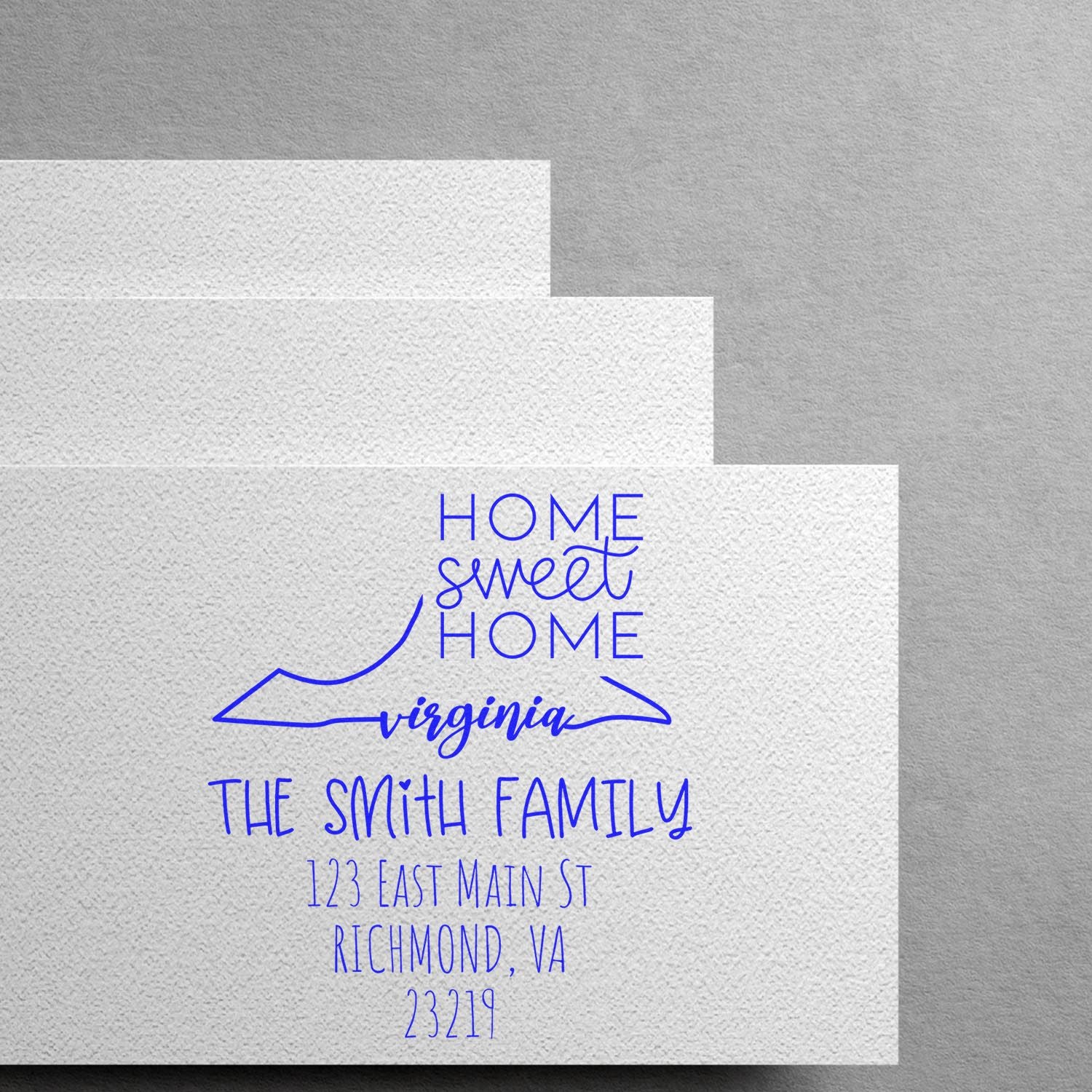 Self-Inking Virginia Home Sweet Home Customized Mailing Address Rubber Stamp - Engineer Seal Stamps