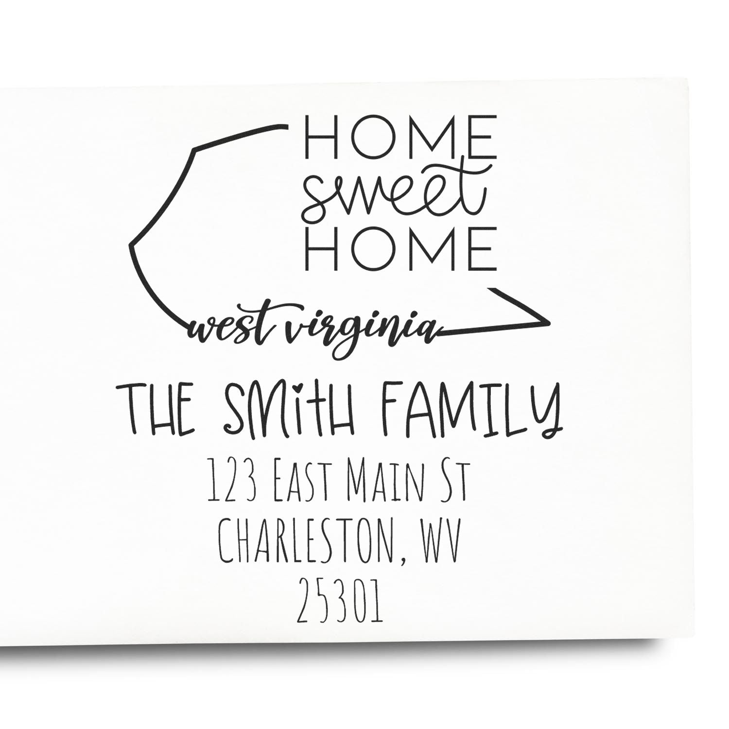 Wood Handle West Virginia Home Sweet Home Customized New Home Address Rubber Stamp - Engineer Seal Stamps