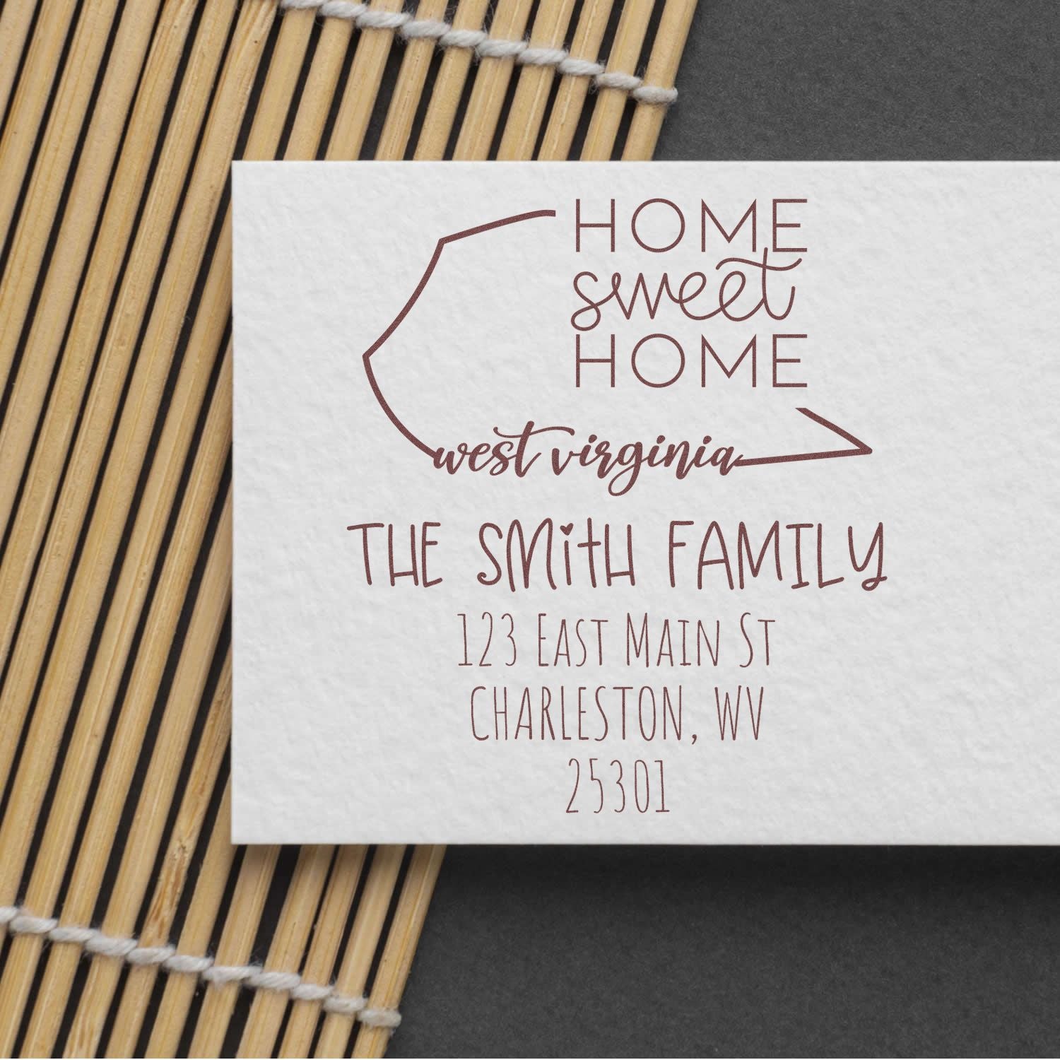 PSI Pre-Inked West Virginia Home Sweet Home Customized Address Label Stamp - Engineer Seal Stamps