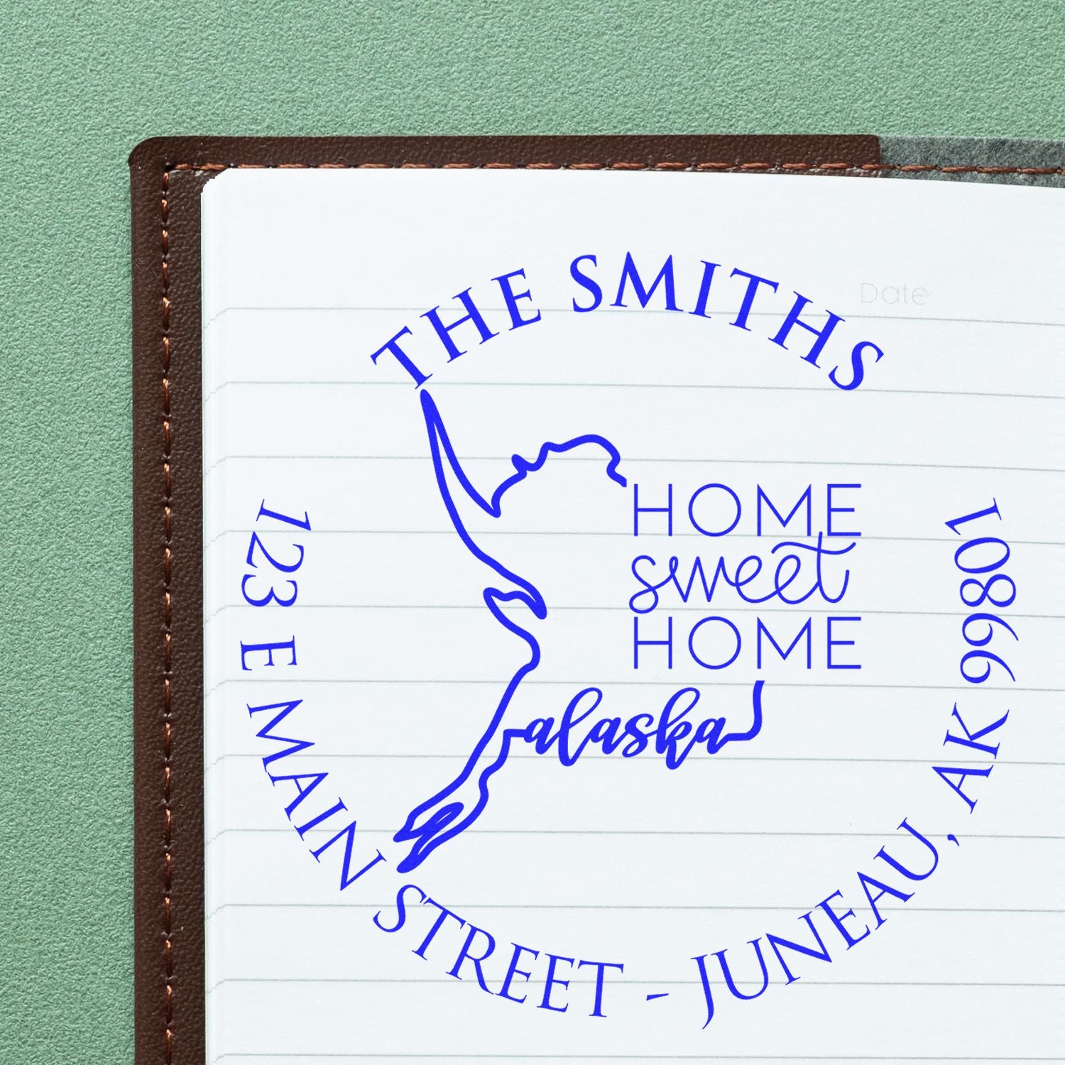Slim Alaska State Home Sweet Home Custom-Made Mail Address Stamp - Engineer Seal Stamps