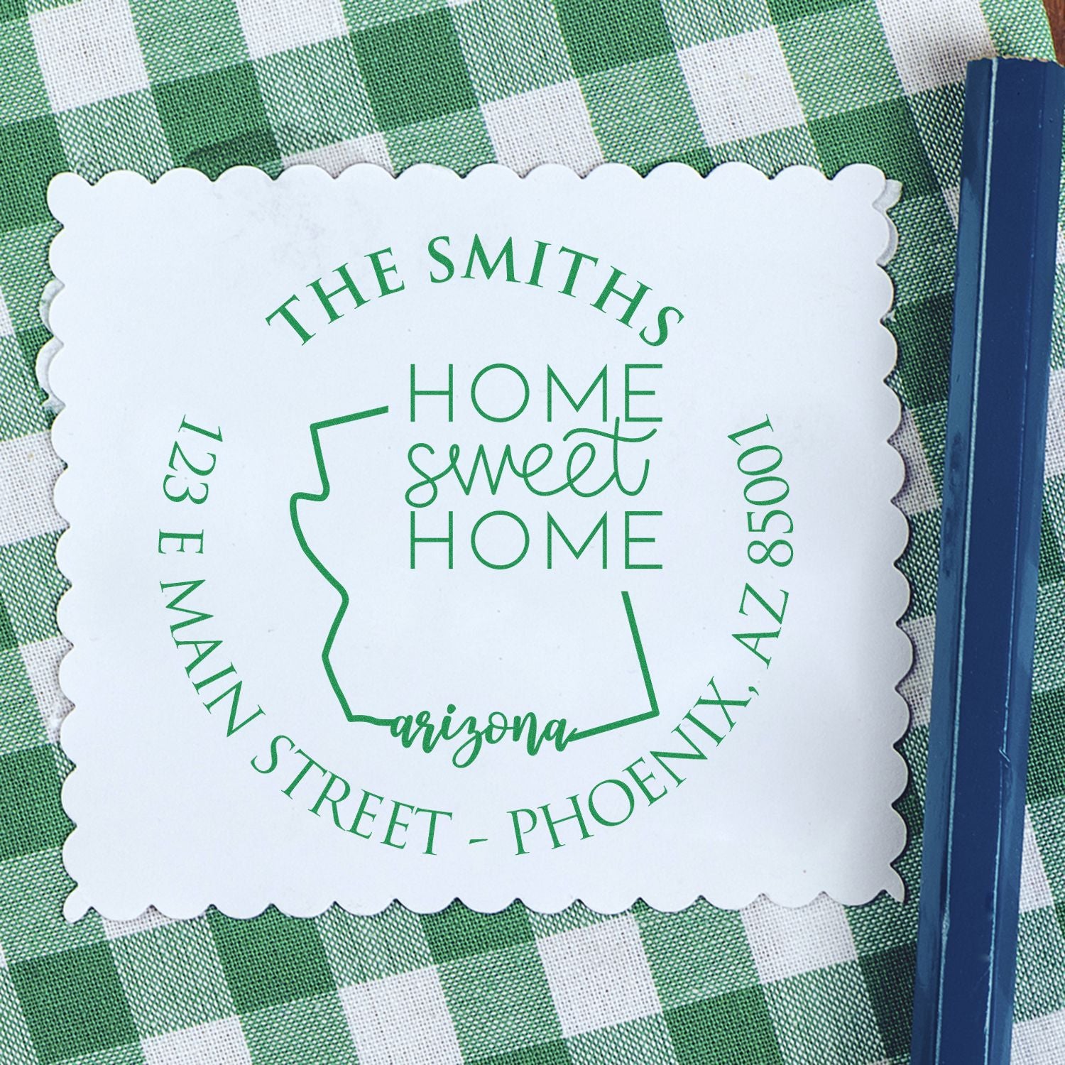 Slim Arizona State Home Sweet Home Custom-Made Mail Address Pre-Inked Stamp - Engineer Seal Stamps