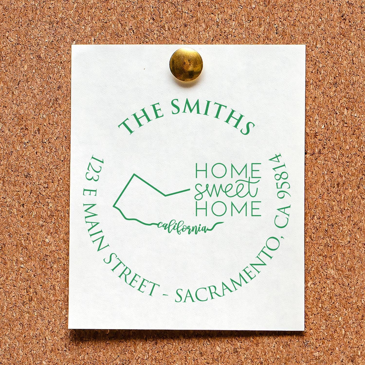 Slim California State Home Sweet Home Custom-Made Mail Stamp - Engineer Seal Stamps