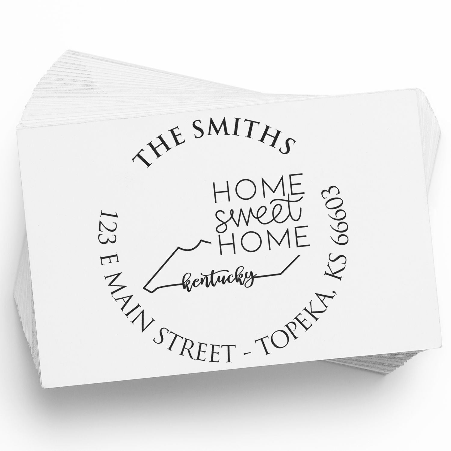 Slim Kansas State Home Sweet Home Custom-Made New Address Pre-Inked Stamp - Engineer Seal Stamps
