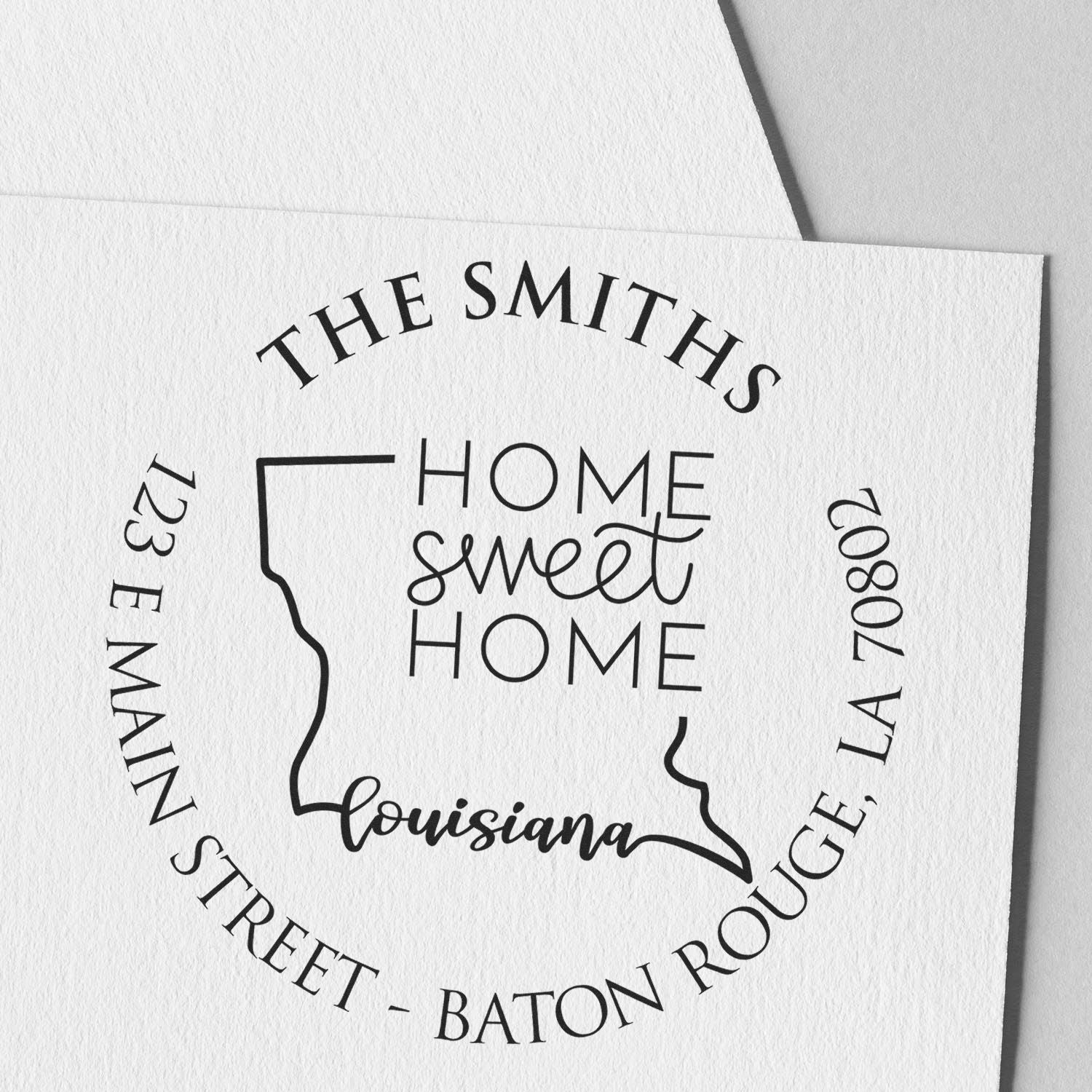 Self-Inking Round Kentucky State Home Sweet Home Personalized Name and Address Rubber Stamp - Engineer Seal Stamps