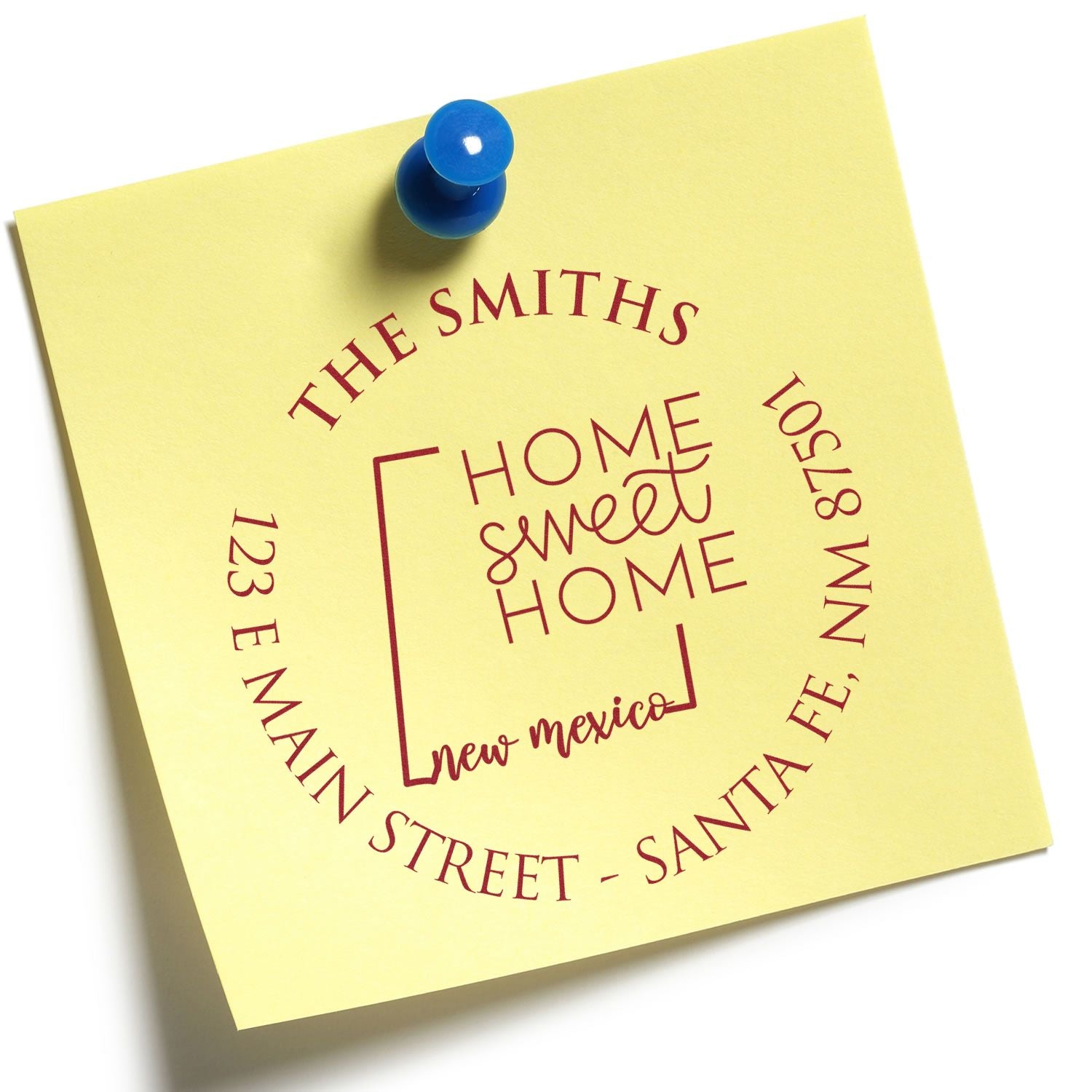 Round PSI New Mexico State Home Sweet Home Personalized Home Address For Envelopes Stamp - Engineer Seal Stamps