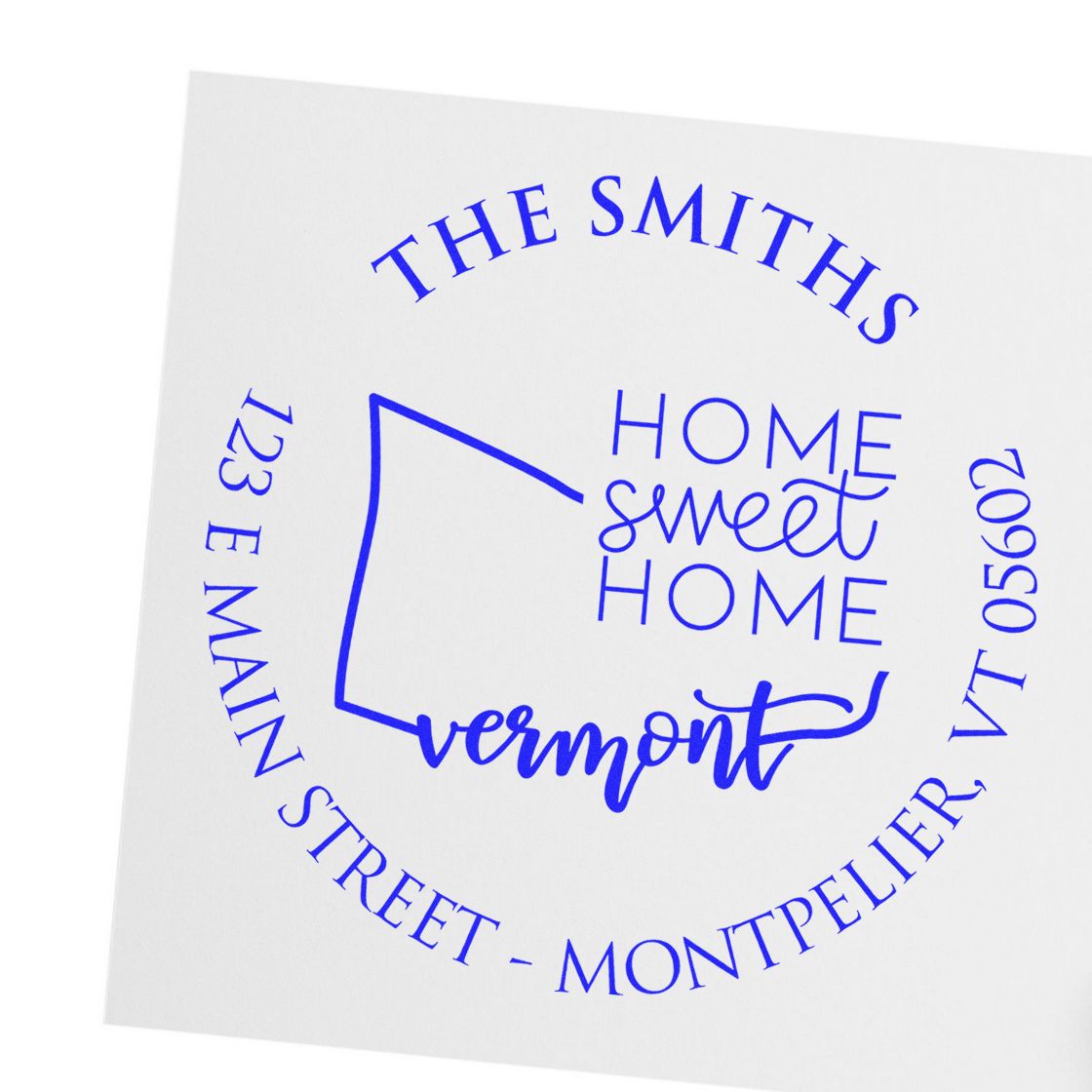 Round PSI Virginia State Home Sweet Home Personalized Mailing Stamp - Engineer Seal Stamps