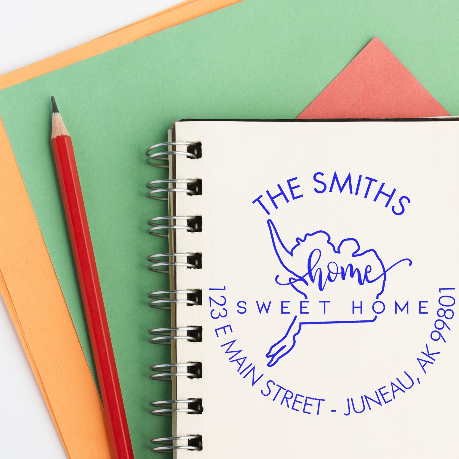 Slim Home Sweet Home for Alaska Personalized Address Label Stamp - Engineer Seal Stamps