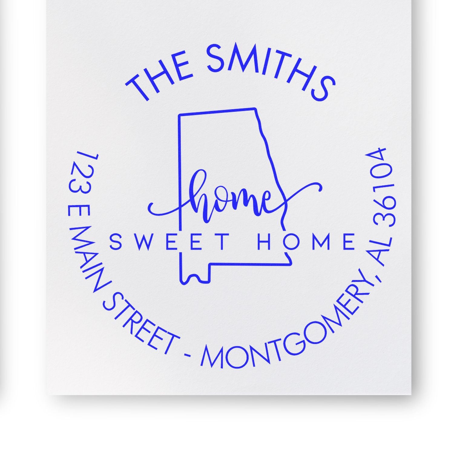 Self-Inking Round Home Sweet Home for Alabama Custom Home Address For Envelopes Stamper - Engineer Seal Stamps