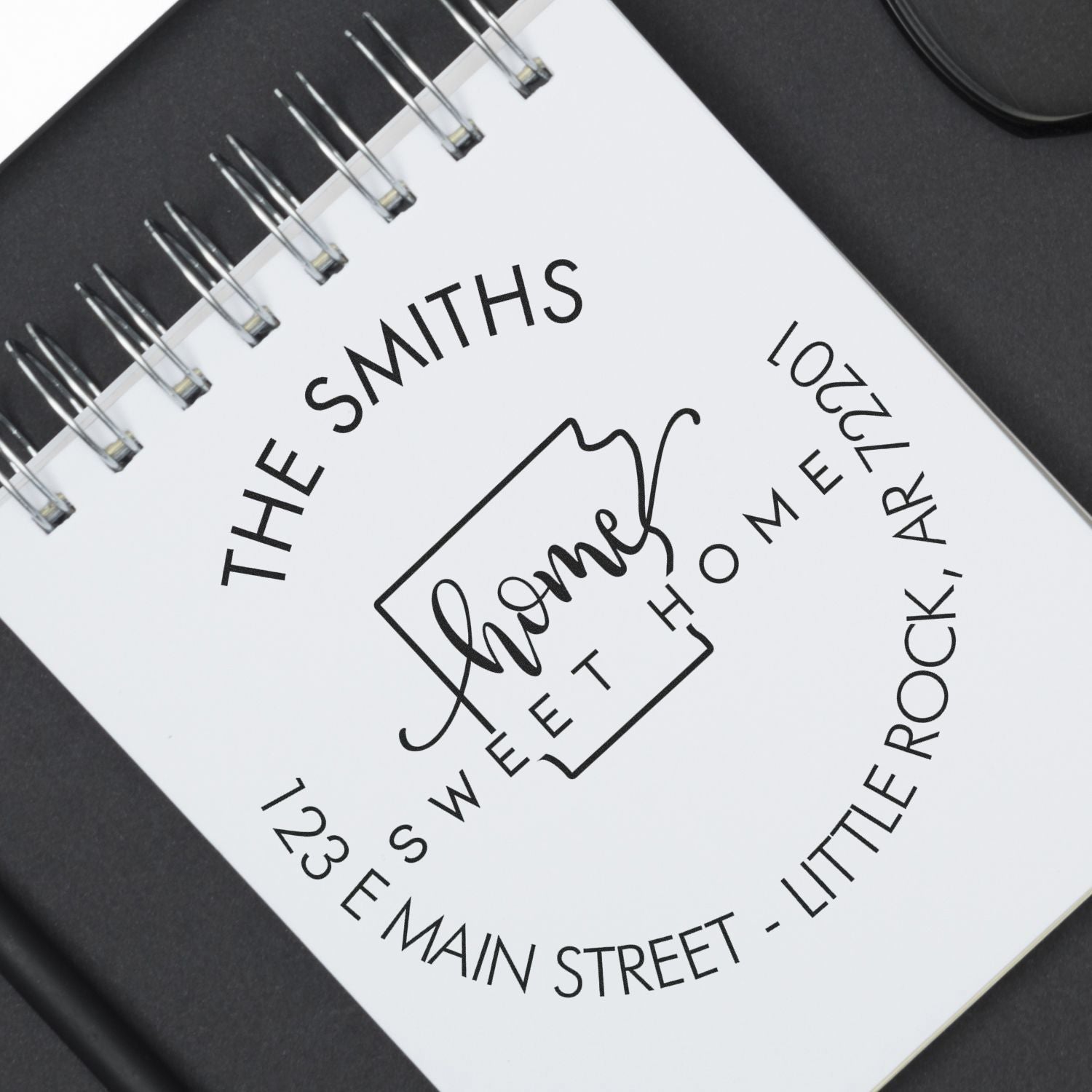 Slim Home Sweet Home for Arkansas Personalized Address Return Pre-Inked Stamp - Engineer Seal Stamps