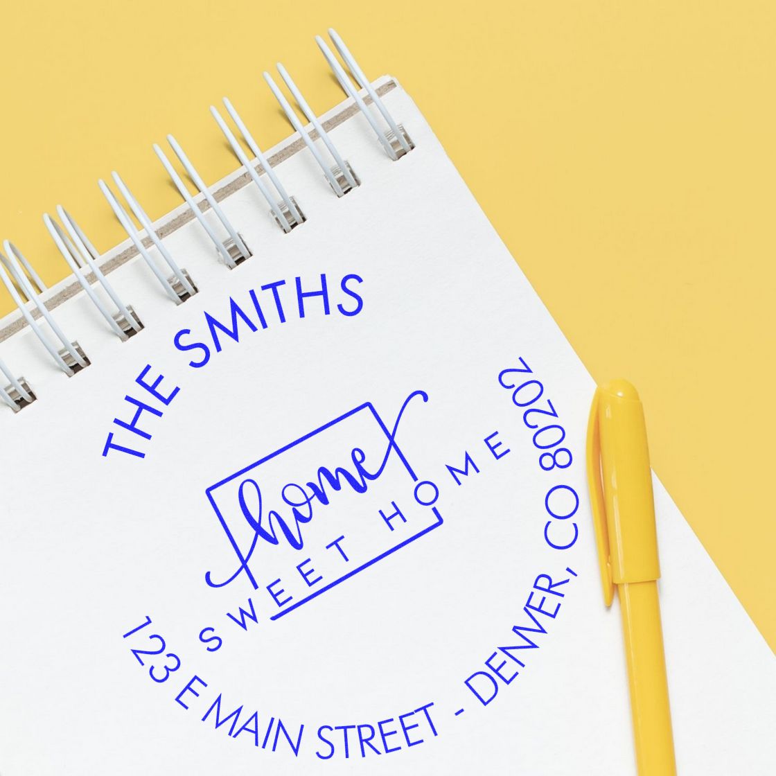 Self-Inking Round Home Sweet Home for Colorado Custom Mail Address Stamp - Engineer Seal Stamps