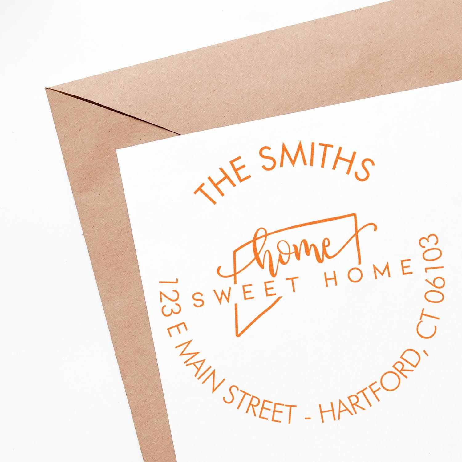 Slim Home Sweet Home for Connecticut Personalized Address Pre-Inked Stamp - Engineer Seal Stamps