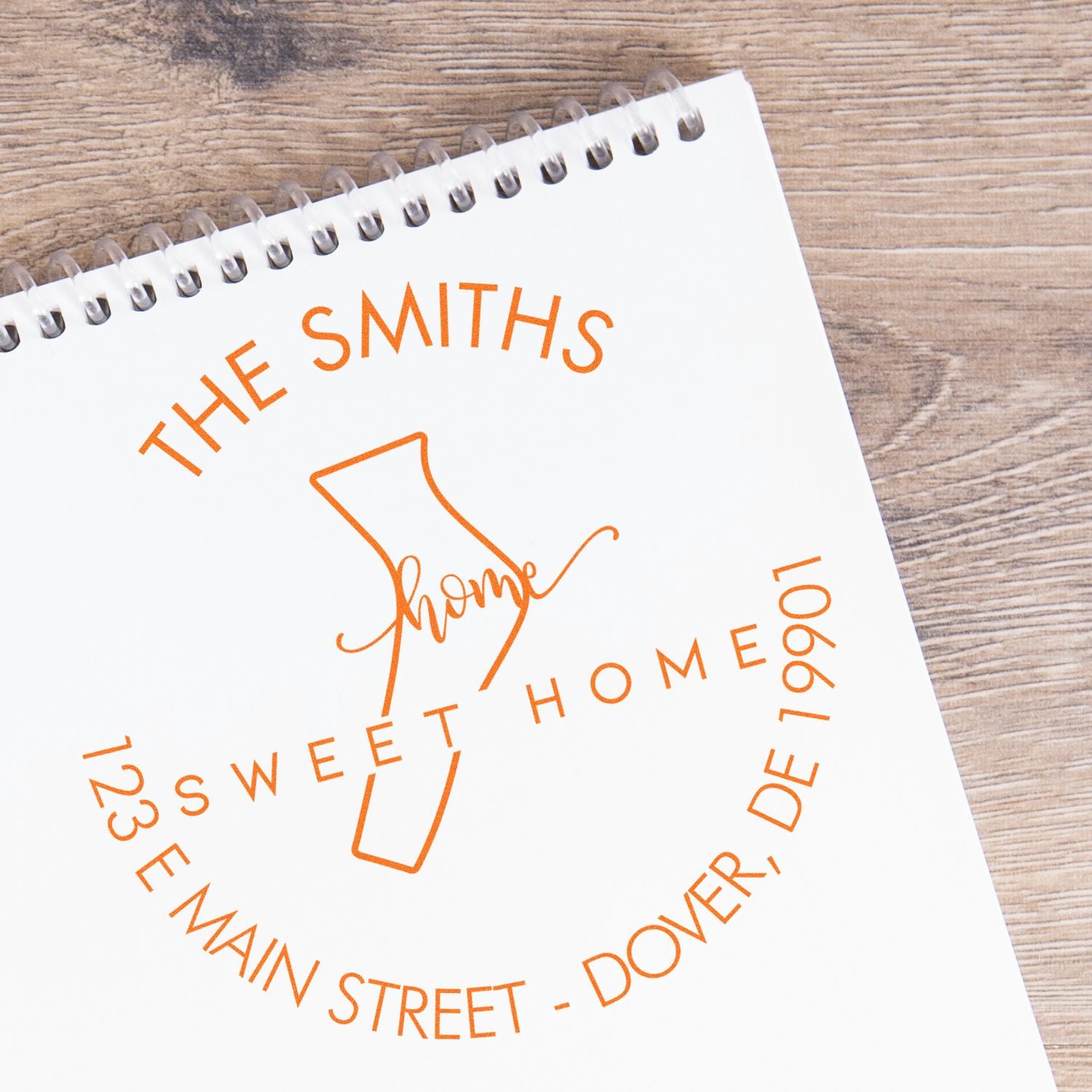 Round PSI Home Sweet Home for Delaware Personalized Return Address Stamper - Engineer Seal Stamps