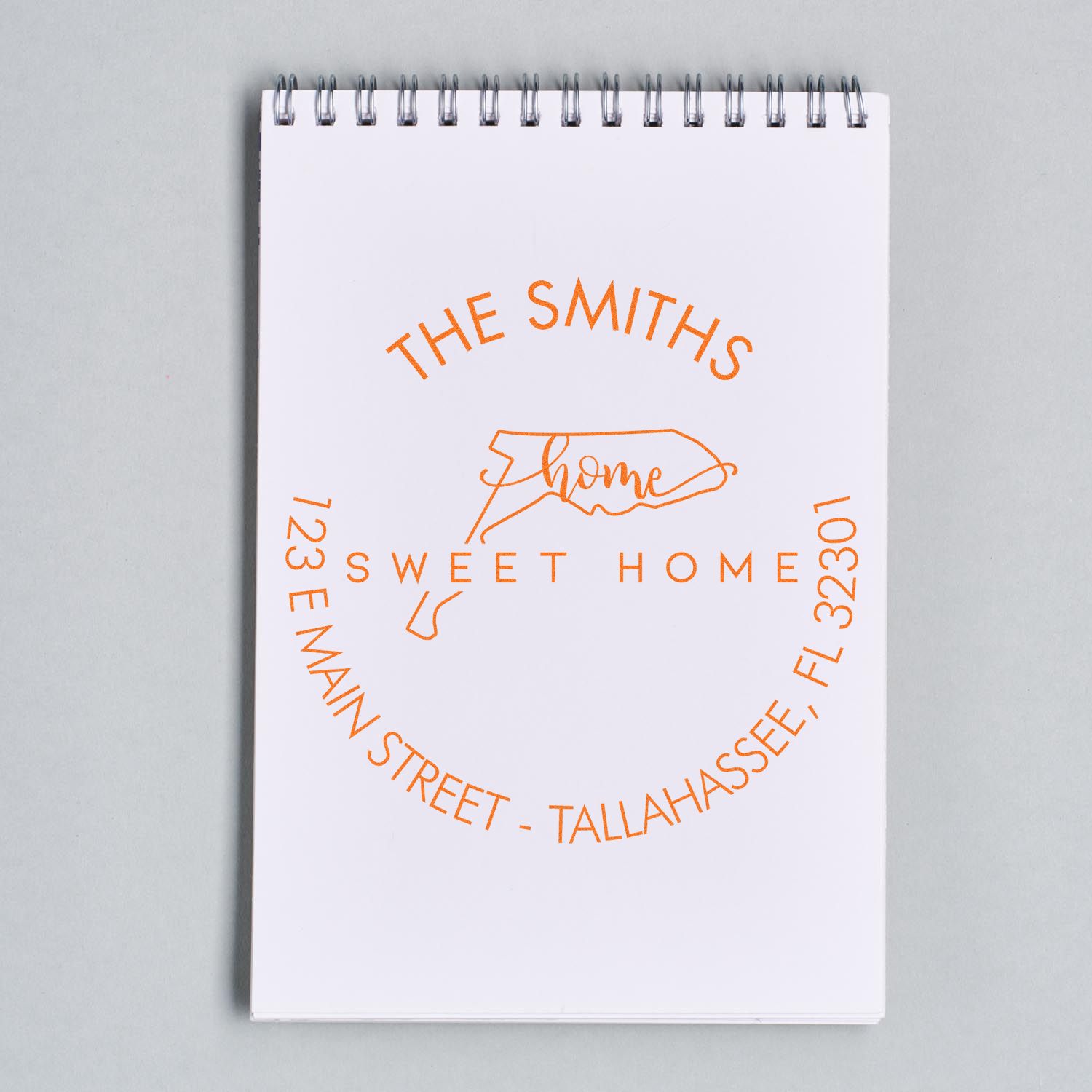Slim Home Sweet Home for Florida Personalized Address Pre-Inked Stamp - Engineer Seal Stamps