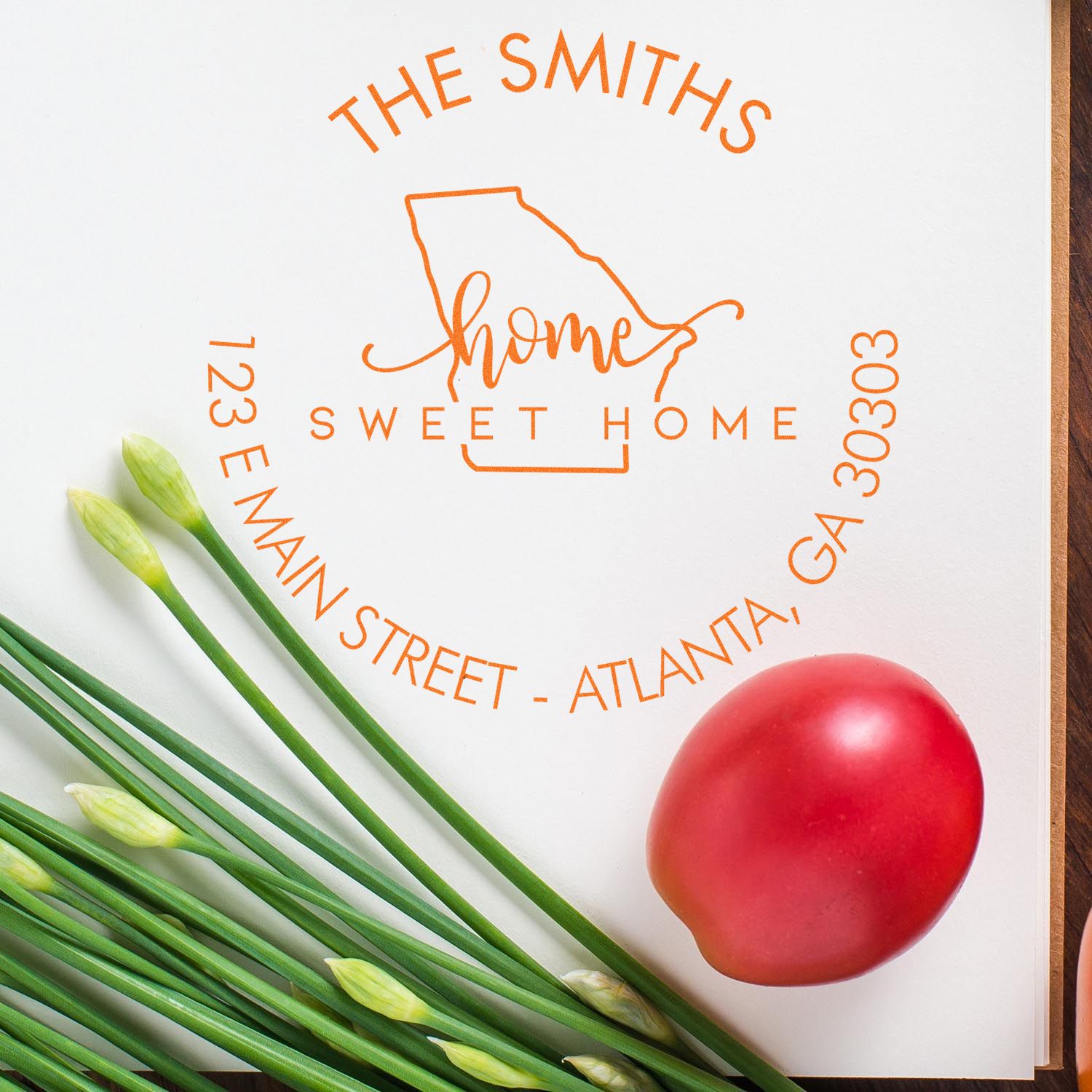 Slim Home Sweet Home for Georgia Personalized Home Address For Envelopes Pre-Inked Stamp - Engineer Seal Stamps