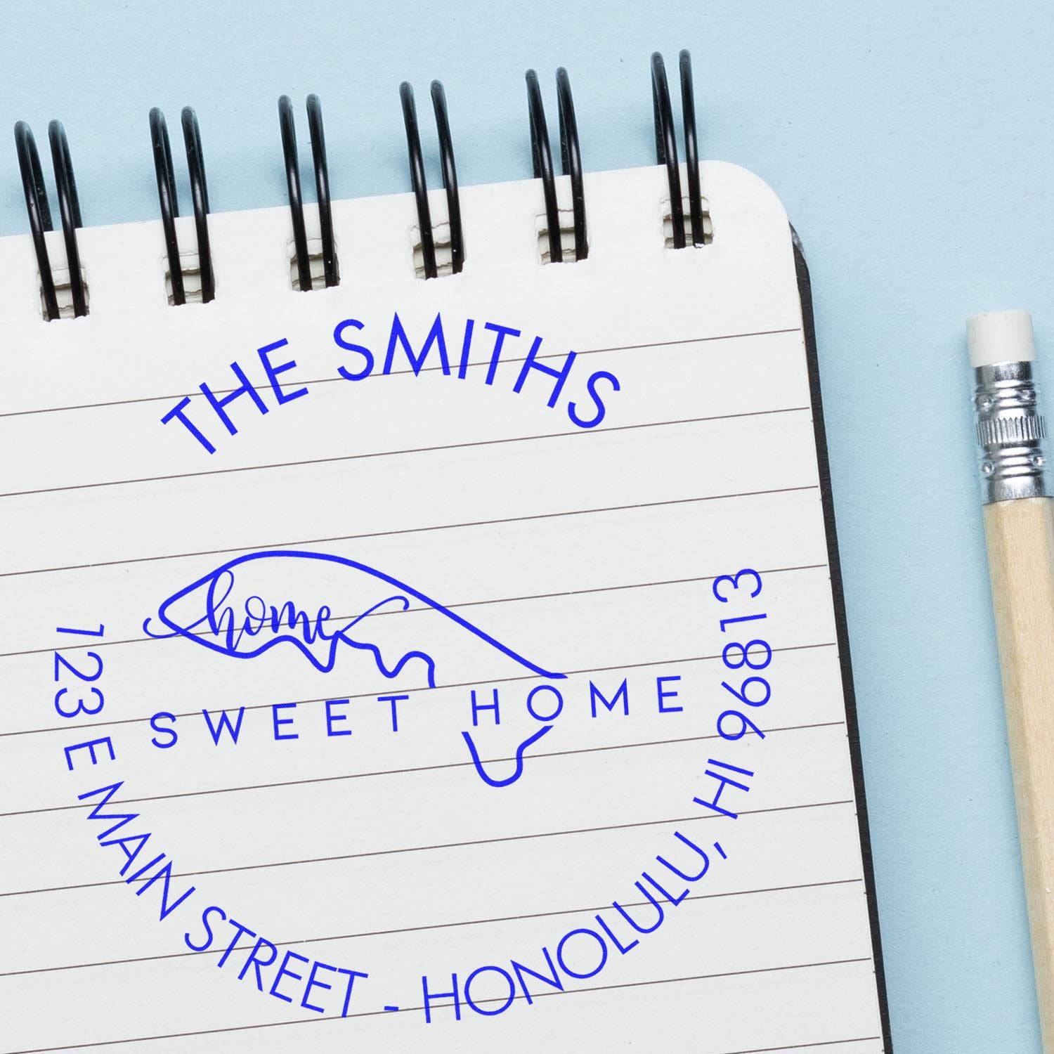 Slim Home Sweet Home for Hawaii Personalized Home Address For Envelopes Stamp - Engineer Seal Stamps