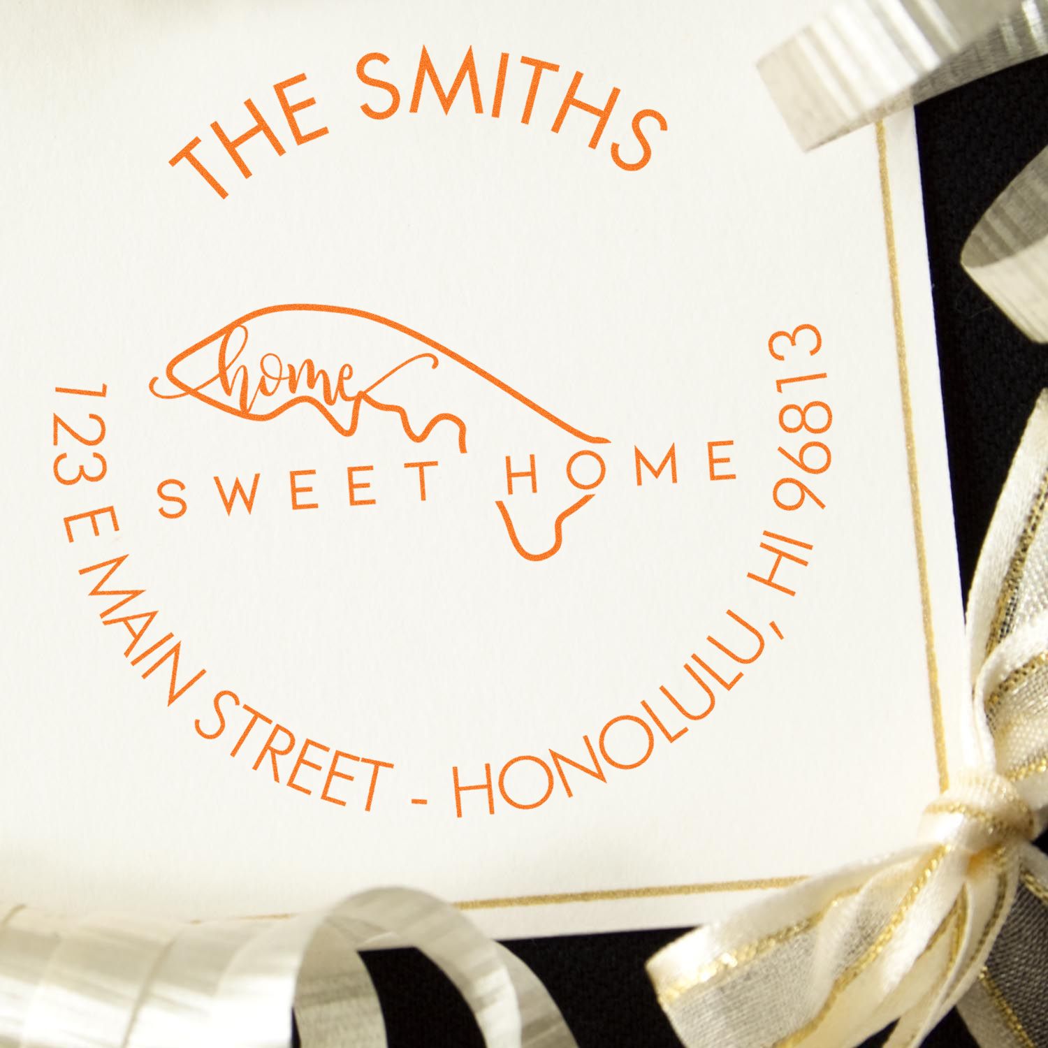 Round PSI Home Sweet Home for Hawaii Return Address Stamper - Engineer Seal Stamps