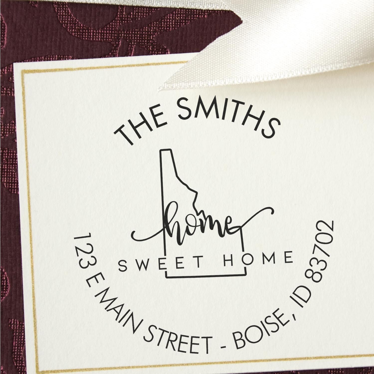 Slim Home Sweet Home for Idaho Personalized Home Address For Envelopes Pre-Inked Stamp - Engineer Seal Stamps
