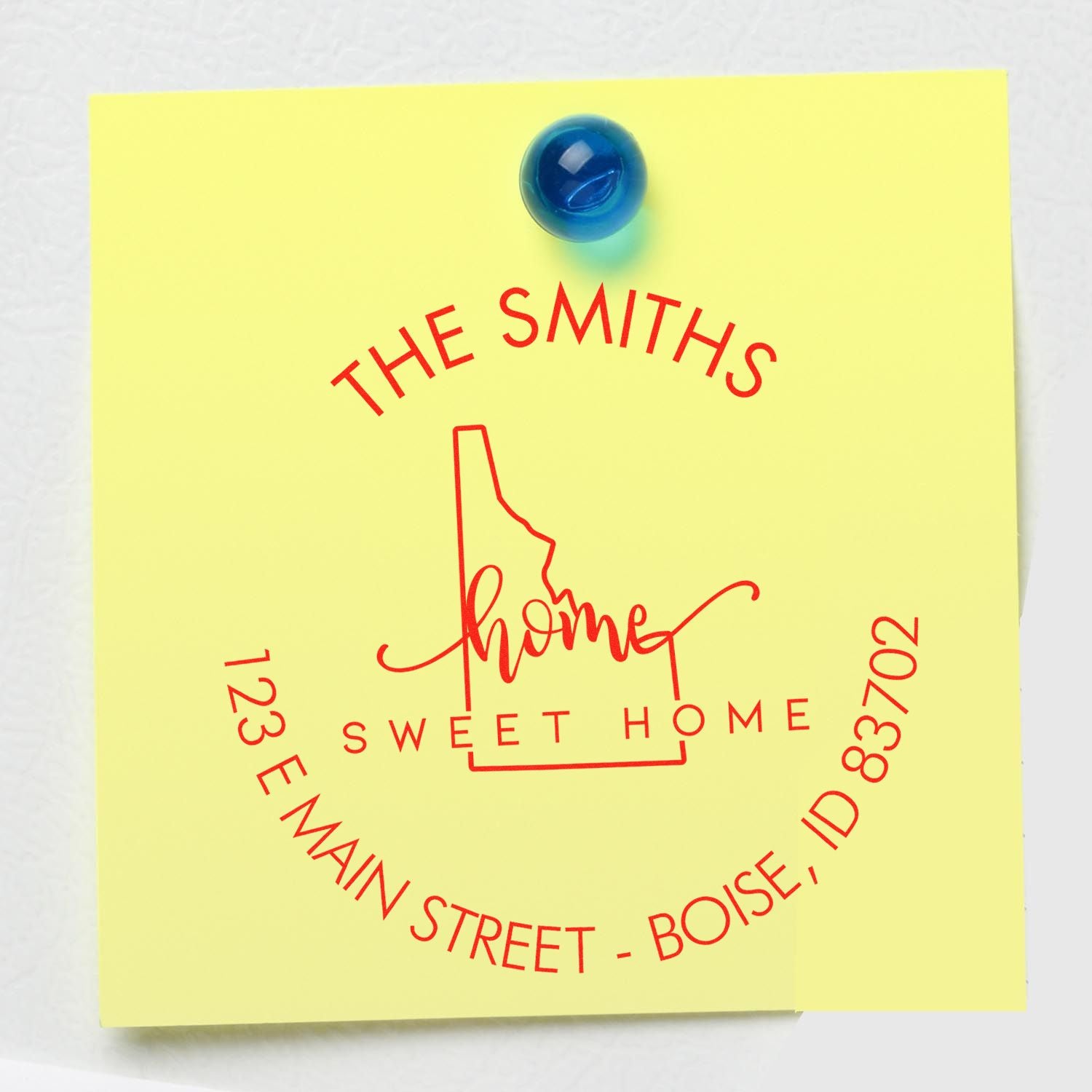Round PSI Home Sweet Home for Idaho Address Label Pre-Inked Stamp - Engineer Seal Stamps