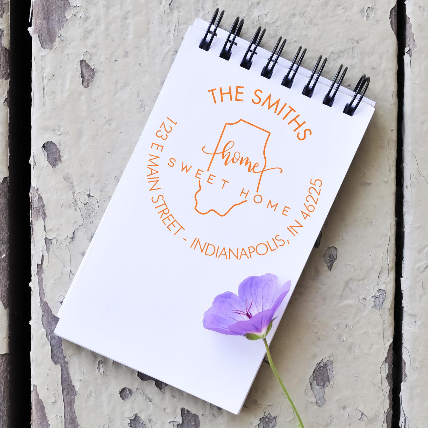 Self-Inking Round Home Sweet Home for Indiana Custom Mailing Rubber Stamp - Engineer Seal Stamps