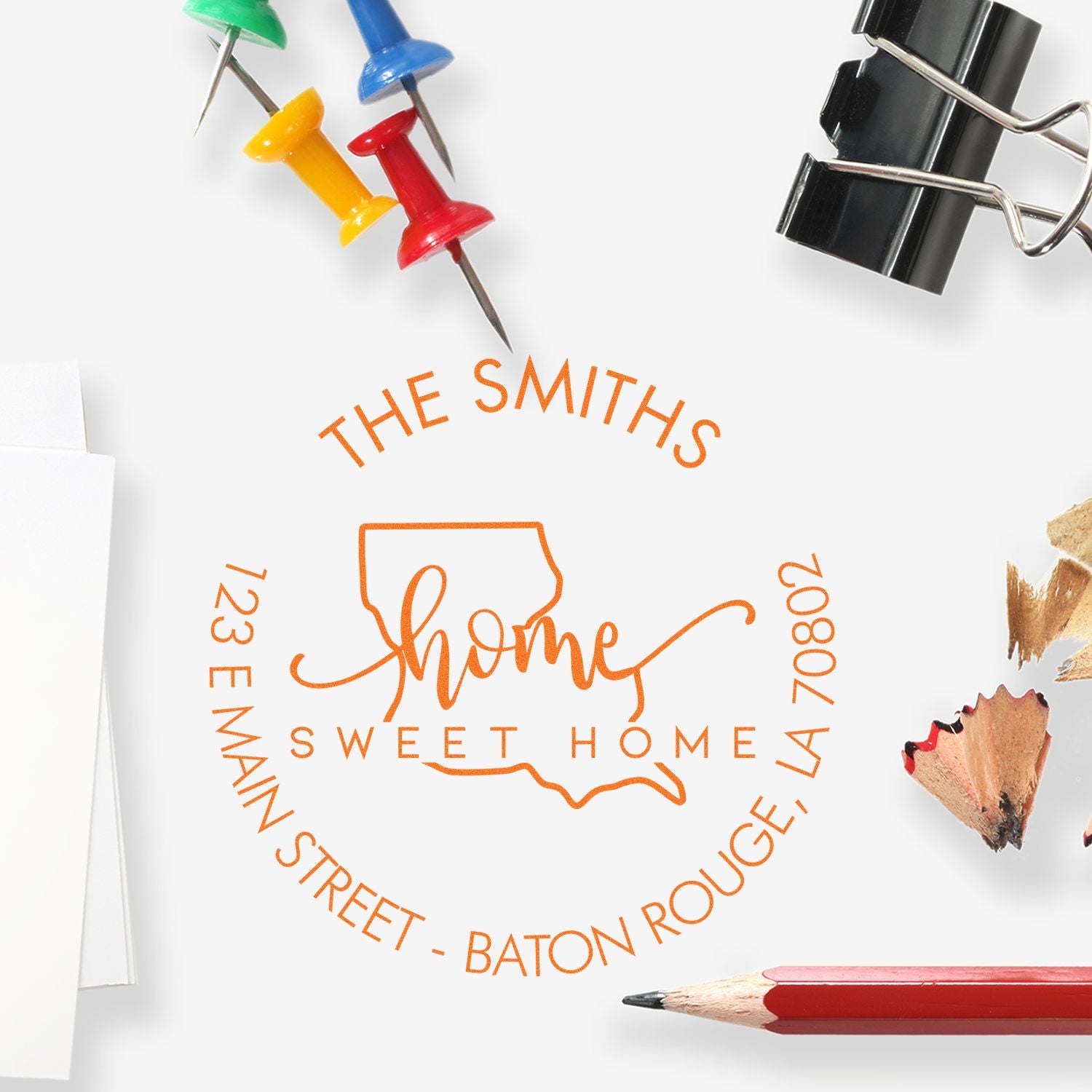 Self-Inking Round Home Sweet Home for Louisiana Custom Name and Address Stamp - Engineer Seal Stamps