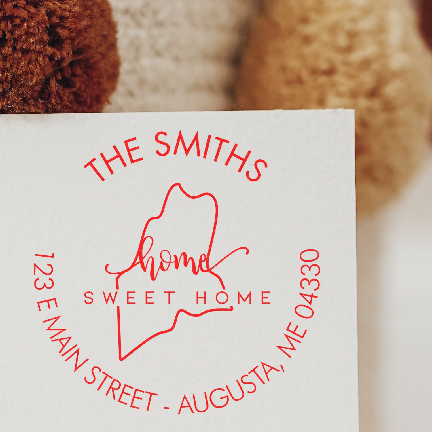 Slim Home Sweet Home for Maine Personalized Mail Pre-Inked Stamp - Engineer Seal Stamps