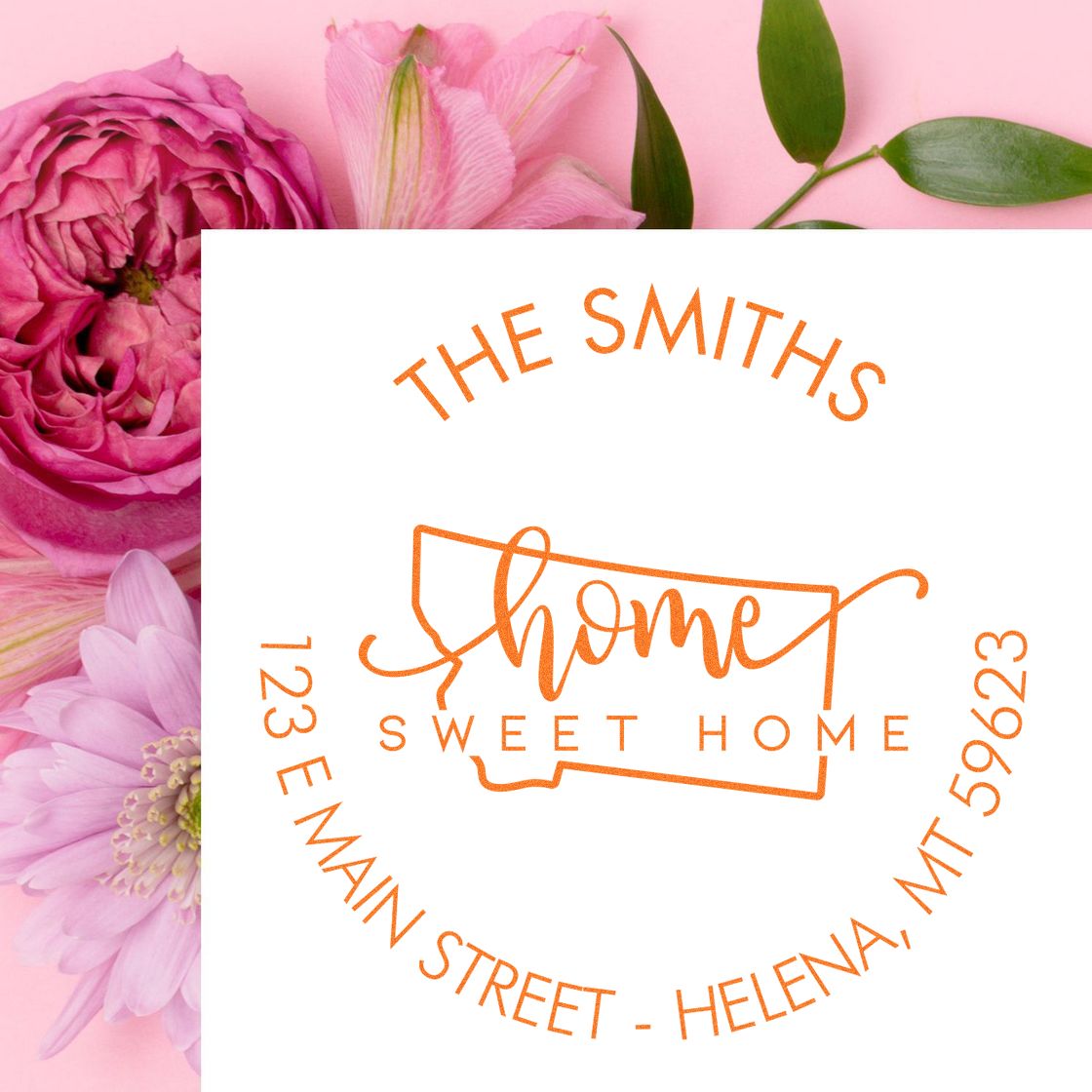 Slim Home Sweet Home for Montana Personalized Mailing Stamp - Engineer Seal Stamps