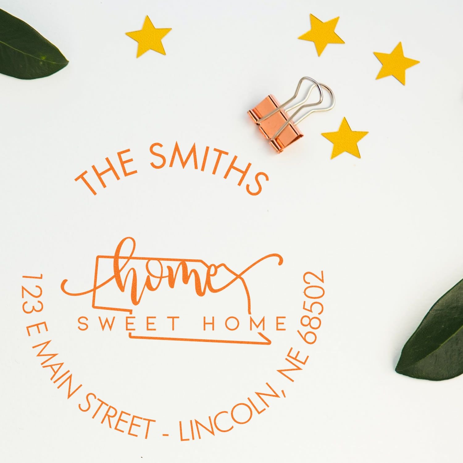 Slim Home Sweet Home for Nebraska Personalized Mailing Pre-Inked Stamp - Engineer Seal Stamps