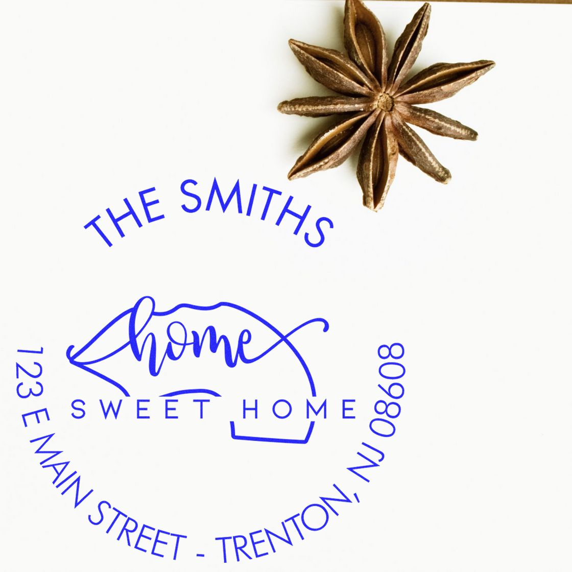 Self-Inking Round Home Sweet Home for New Jersey Customizable Address Label Stamp - Engineer Seal Stamps