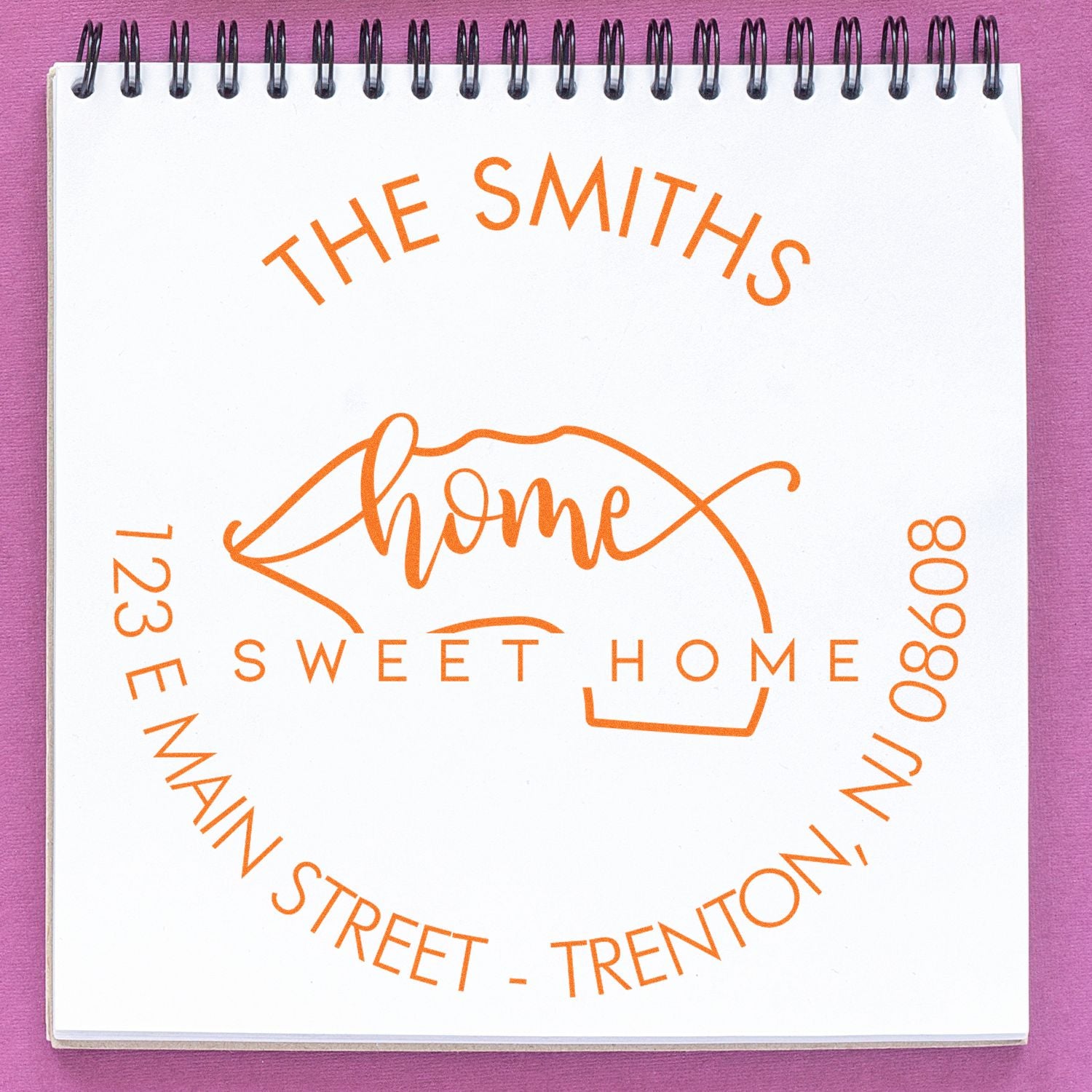 Slim Home Sweet Home for New Jersey Personalized Name and Address Pre-Inked Stamp - Engineer Seal Stamps