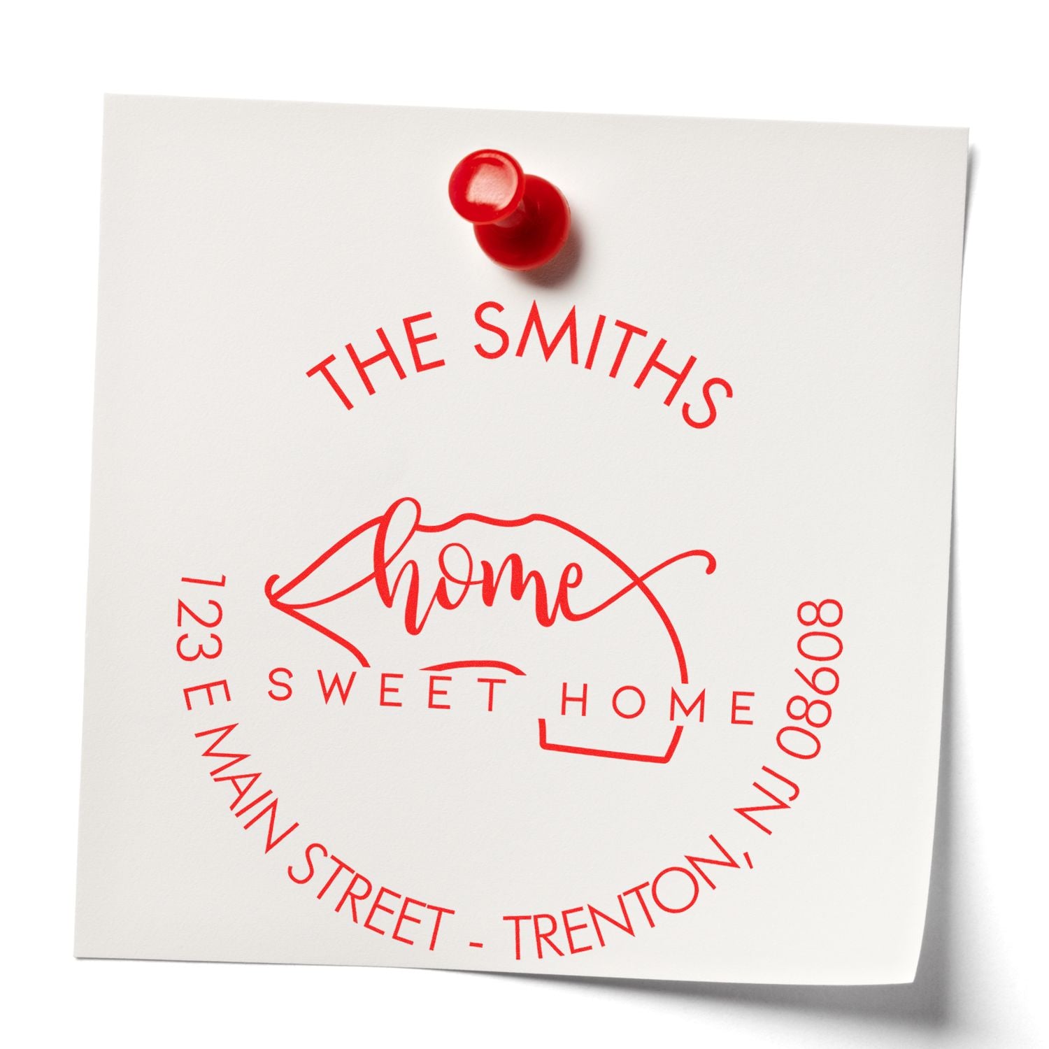 Slim Home Sweet Home for New Jersey Personalized Name and Address Pre-Inked Stamp - Engineer Seal Stamps