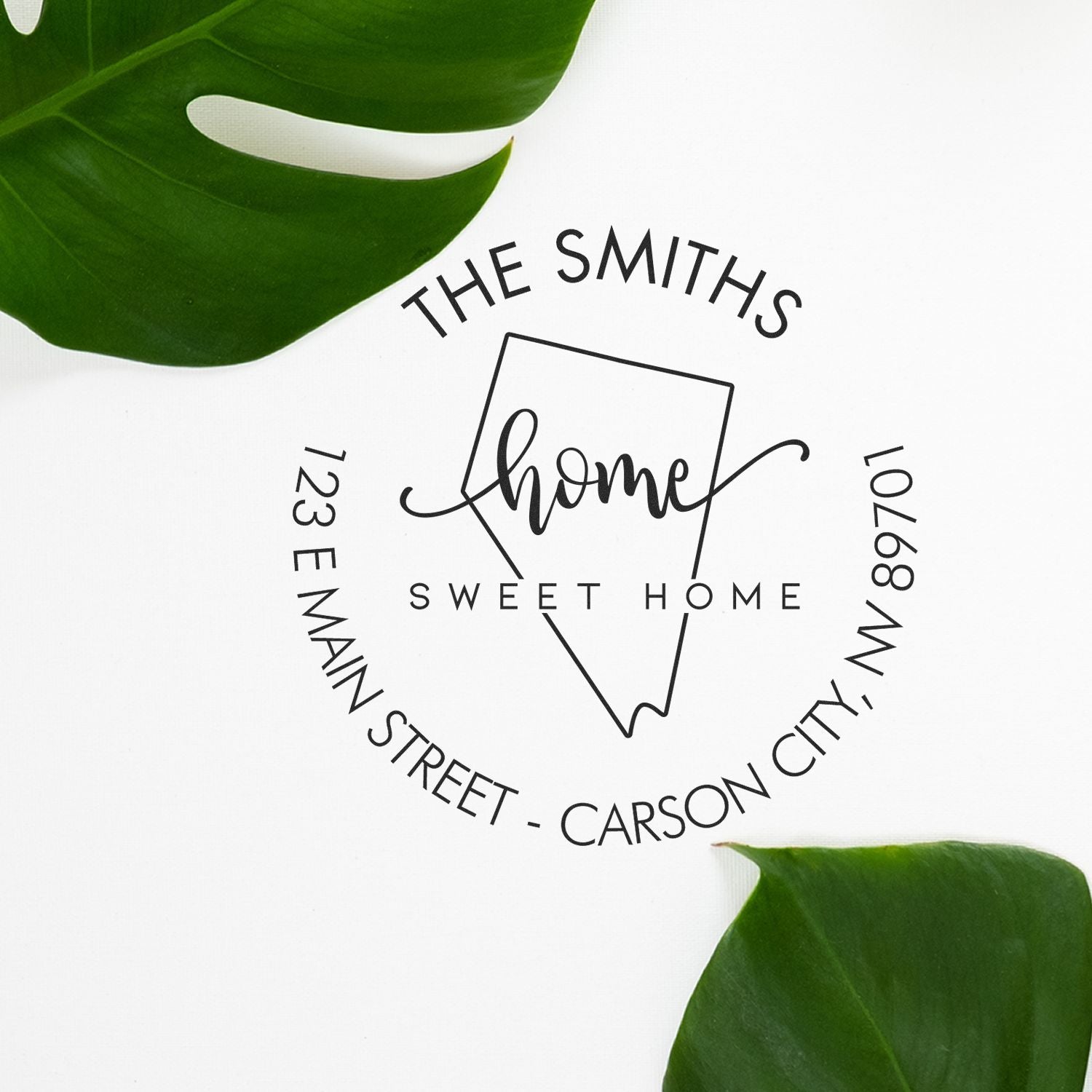 Slim Home Sweet Home for Nevada Personalized Name and Address Pre-Inked Stamp - Engineer Seal Stamps