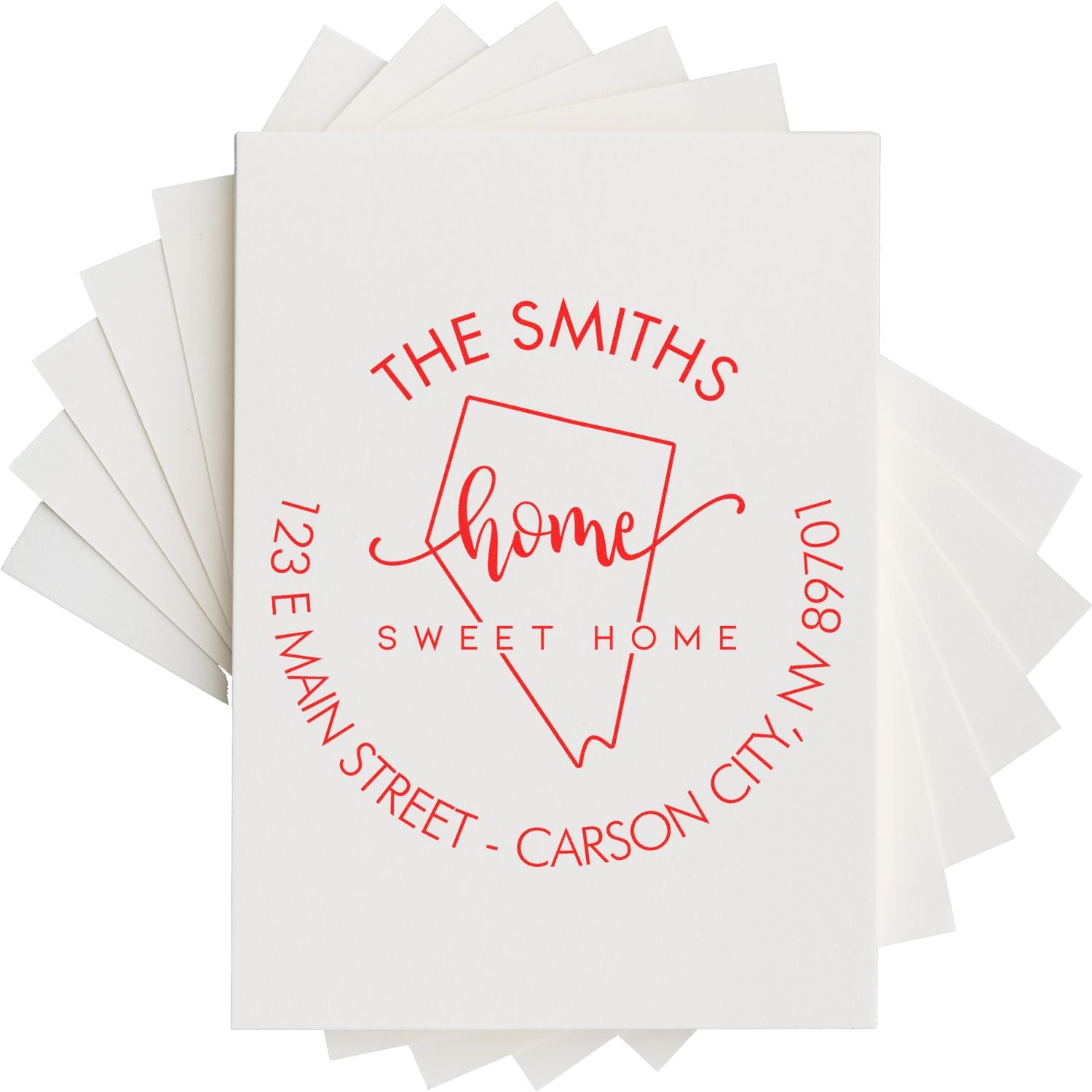 Slim Home Sweet Home for Nevada Personalized Name and Address Pre-Inked Stamp - Engineer Seal Stamps