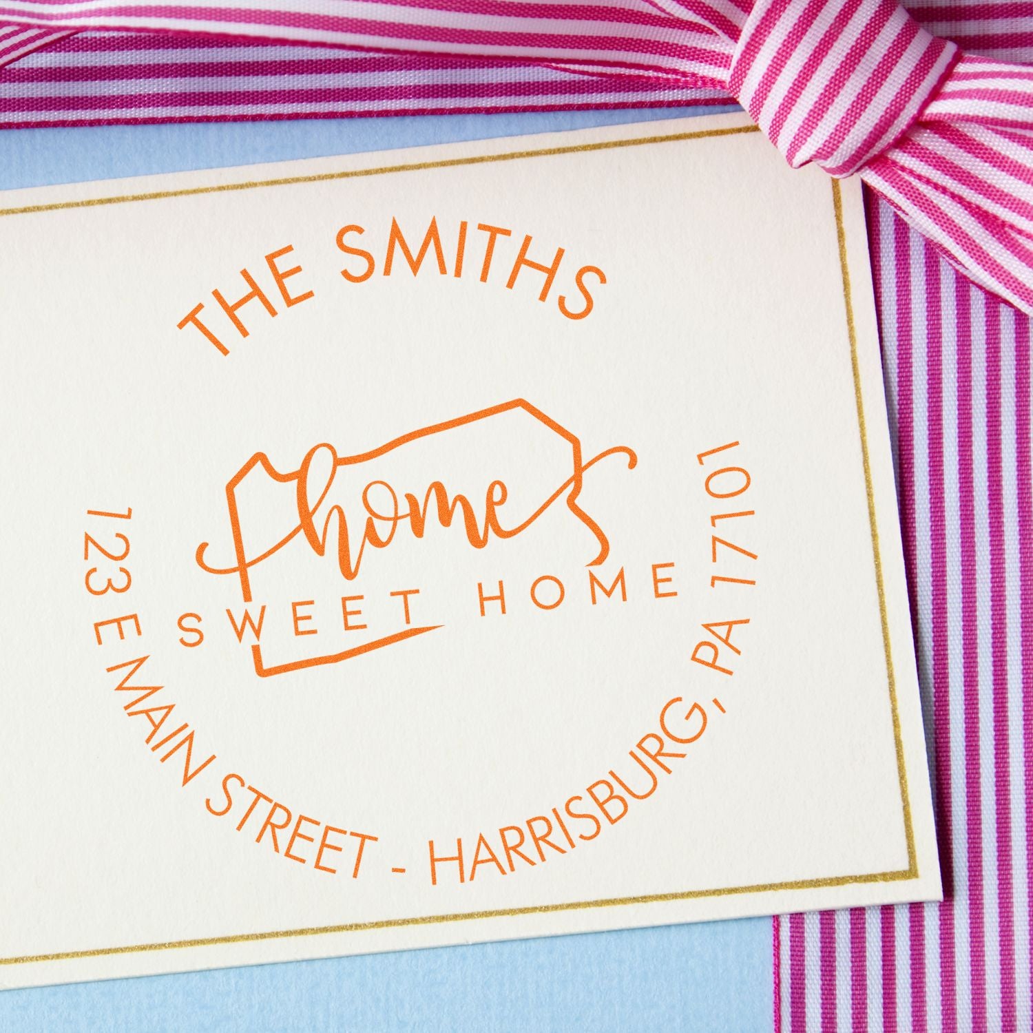 Round PSI Home Sweet Home for Pennsylvania Custom Mail Address Stamper - Engineer Seal Stamps