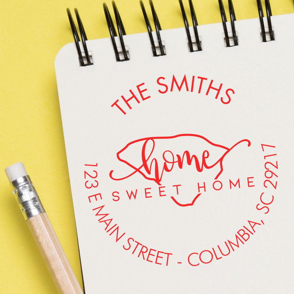 Round PSI Home Sweet Home for South Carolina Custom Mail Stamp - Engineer Seal Stamps