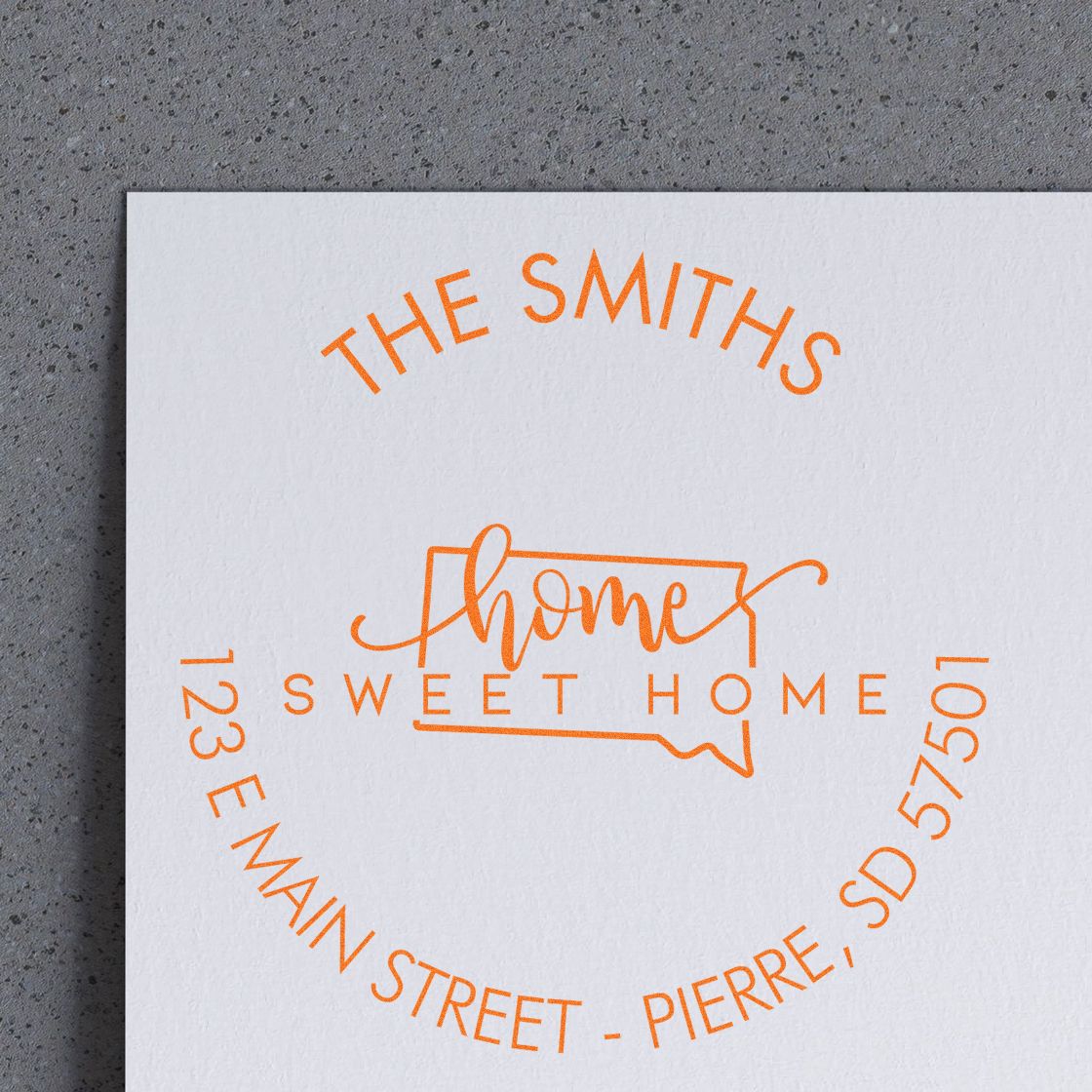 Round PSI Home Sweet Home for South Dakota Custom Mail Stamper - Engineer Seal Stamps