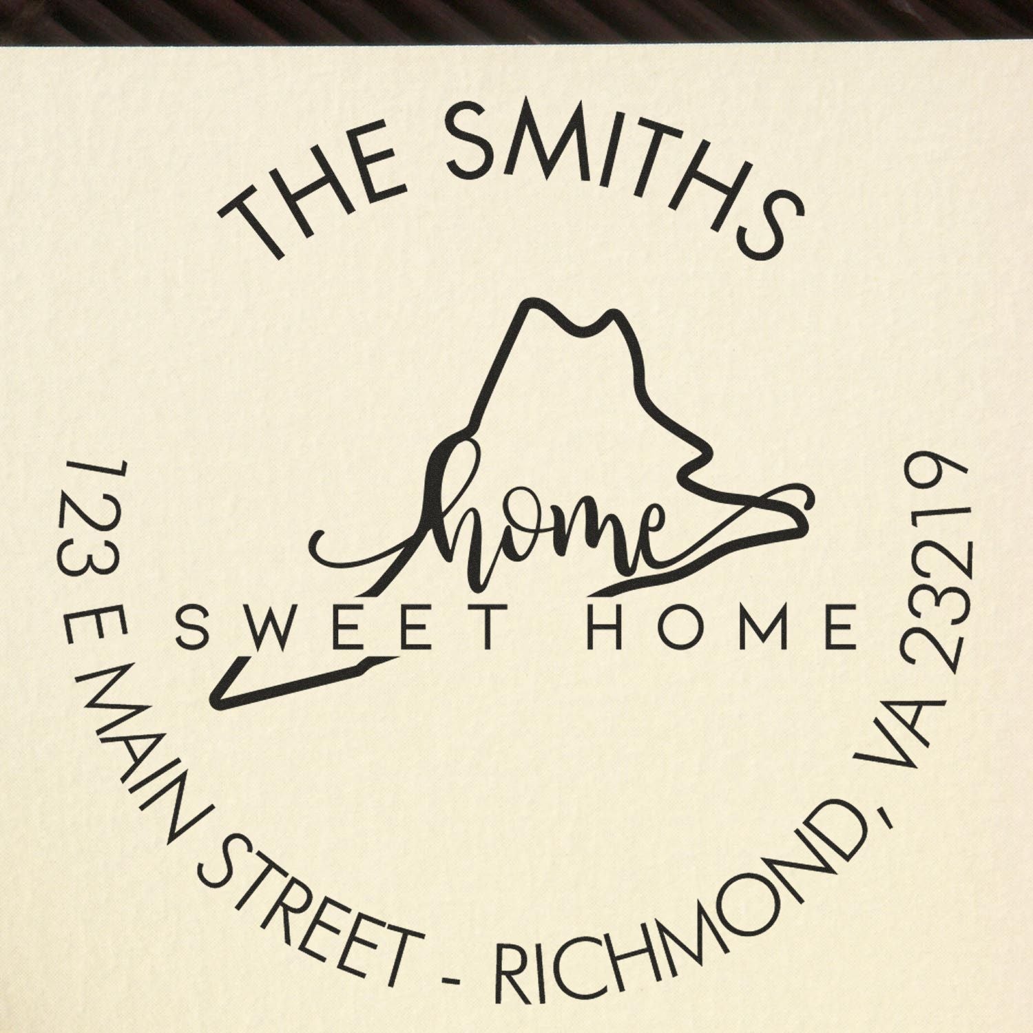 Slim Home Sweet Home for Virginia Address Return Pre-Inked Stamp - Engineer Seal Stamps