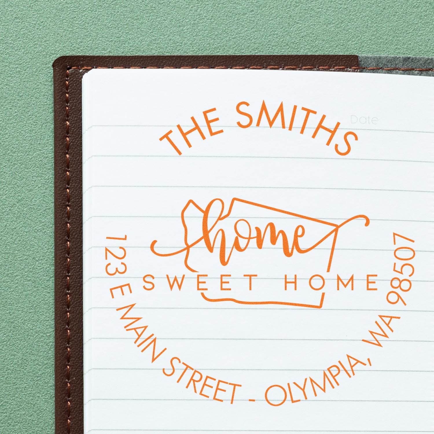 Round PSI Home Sweet Home for Washington Custom Mailing Stamper - Engineer Seal Stamps