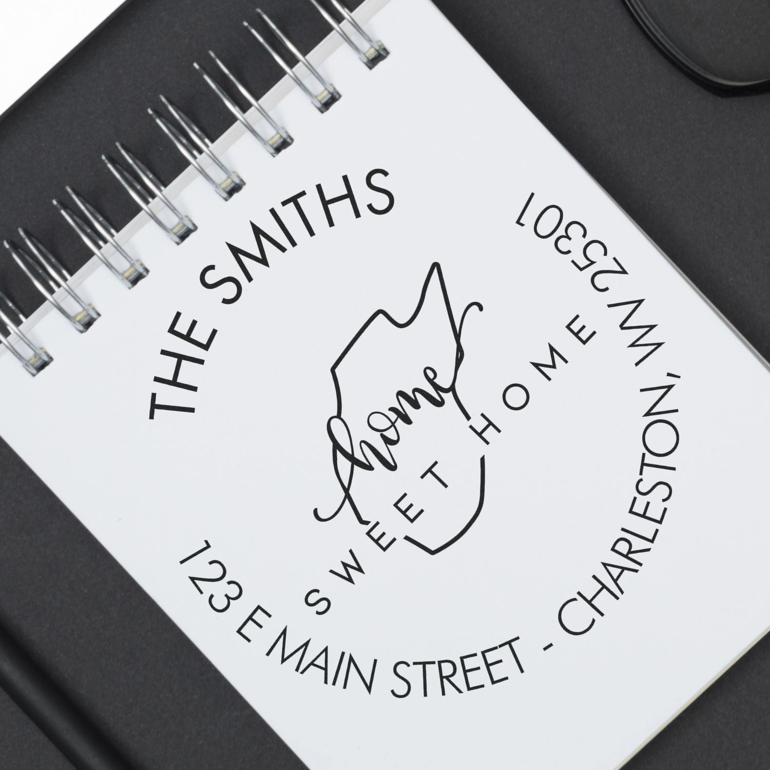 Self-Inking Round Home Sweet Home for West Virginia Customizable Mail Stamp - Engineer Seal Stamps