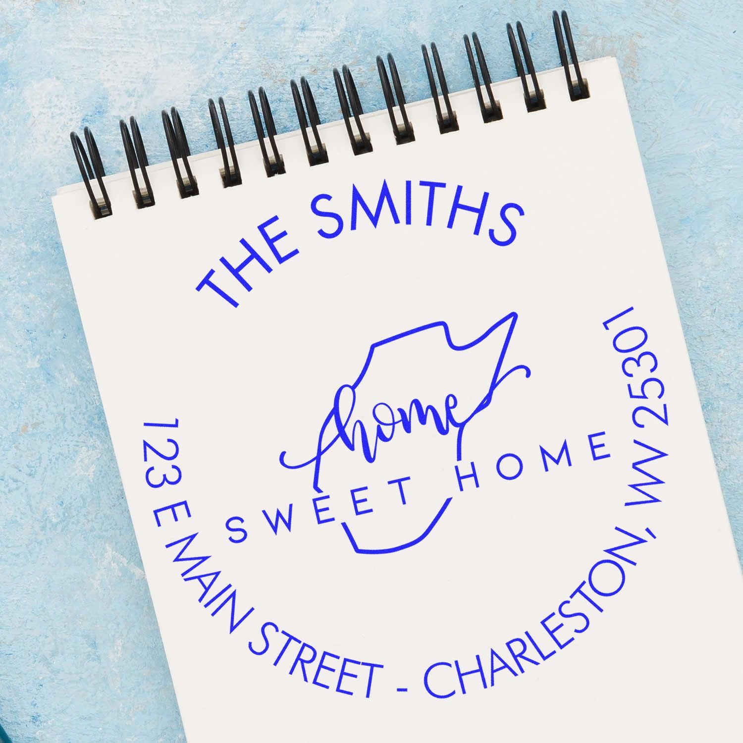 Round PSI Home Sweet Home for West Virginia Custom Name and Address Pre-Inked Stamp - Engineer Seal Stamps