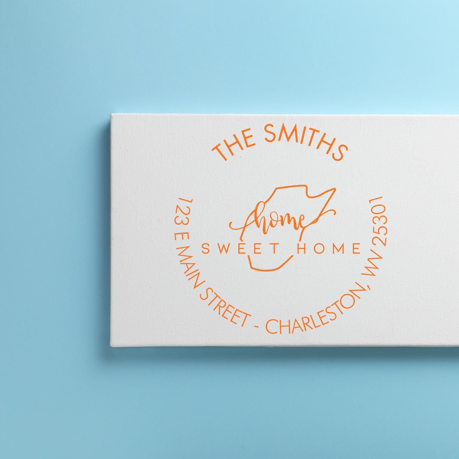 Wooden Handle Round Home Sweet Home for West Virginia Customized Home Address For Envelopes Rubber Stamp - Engineer Seal Stamps