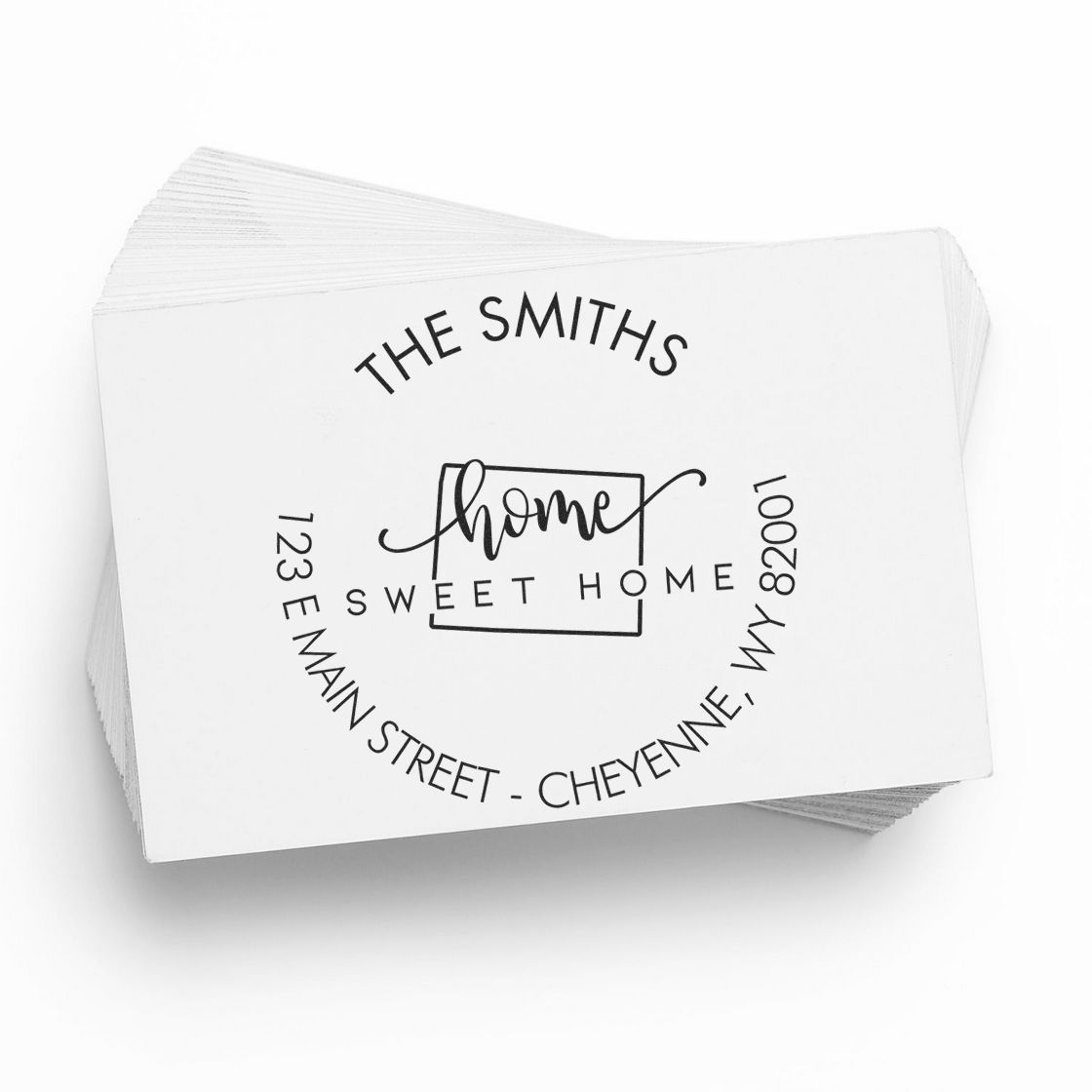 Round PSI Home Sweet Home for Wyoming Custom Name and Address Stamper - Engineer Seal Stamps