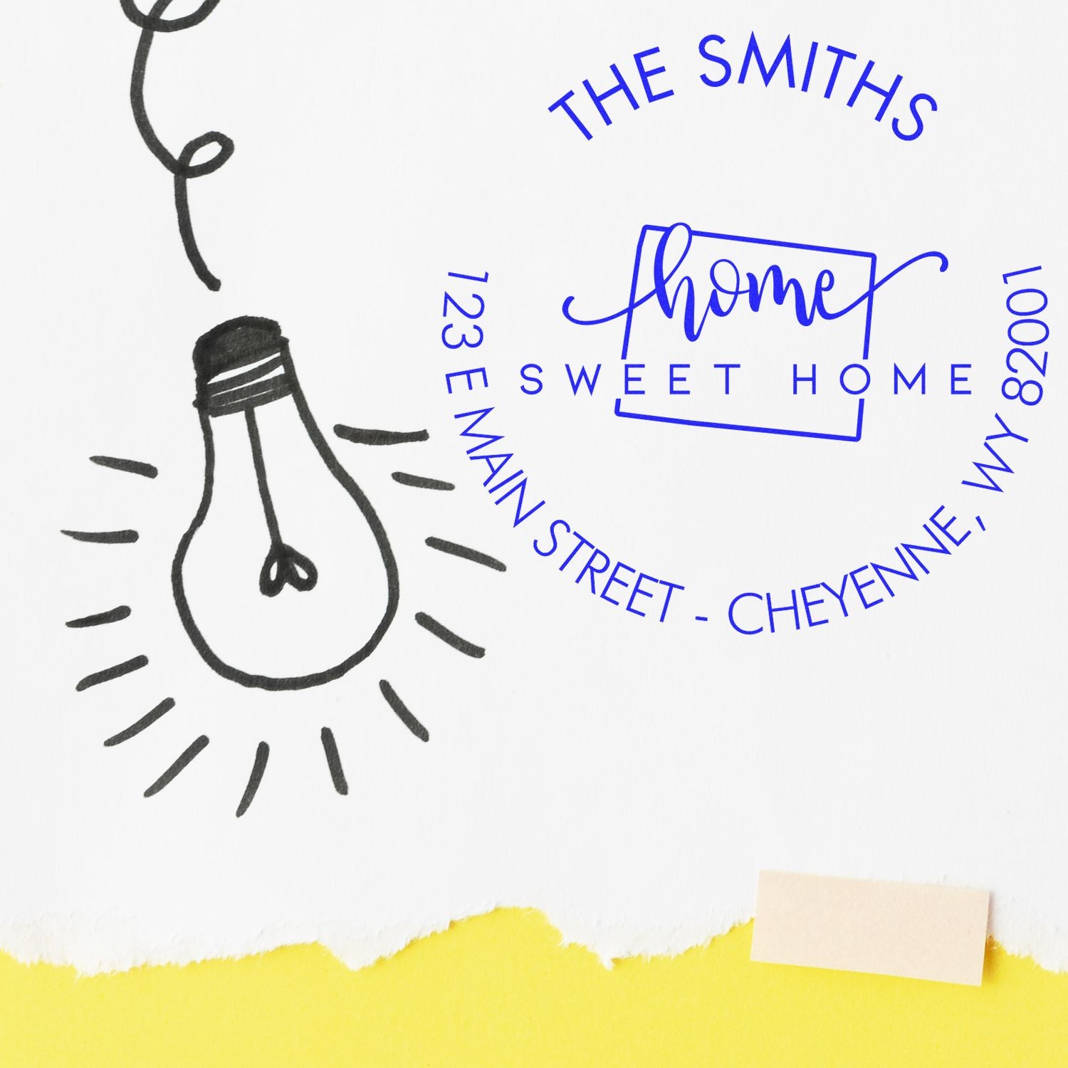 Wooden Handle Round Home Sweet Home for Wyoming Customized Home Address Stamp - Engineer Seal Stamps